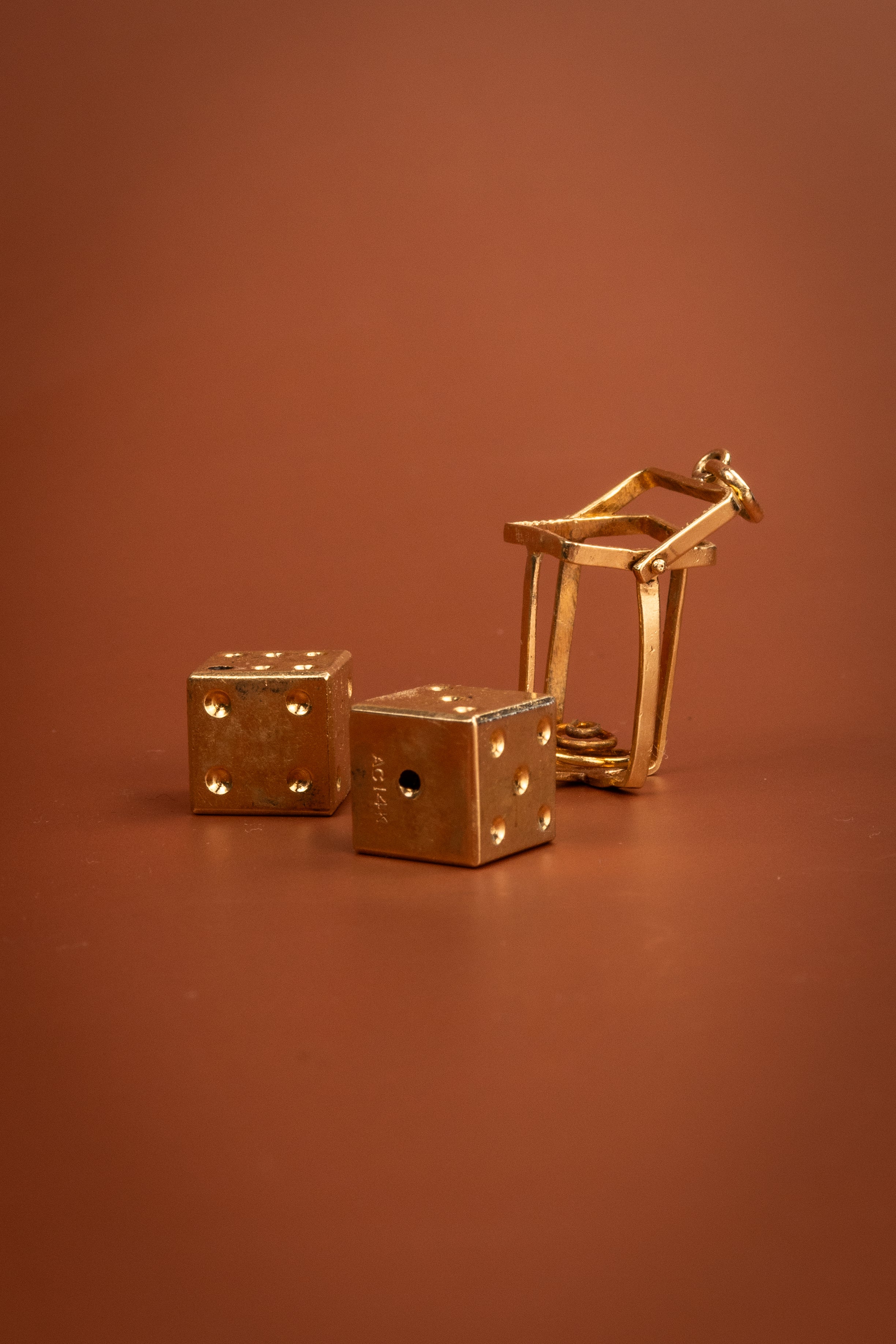 14ct Yellow Gold Dice Pendant