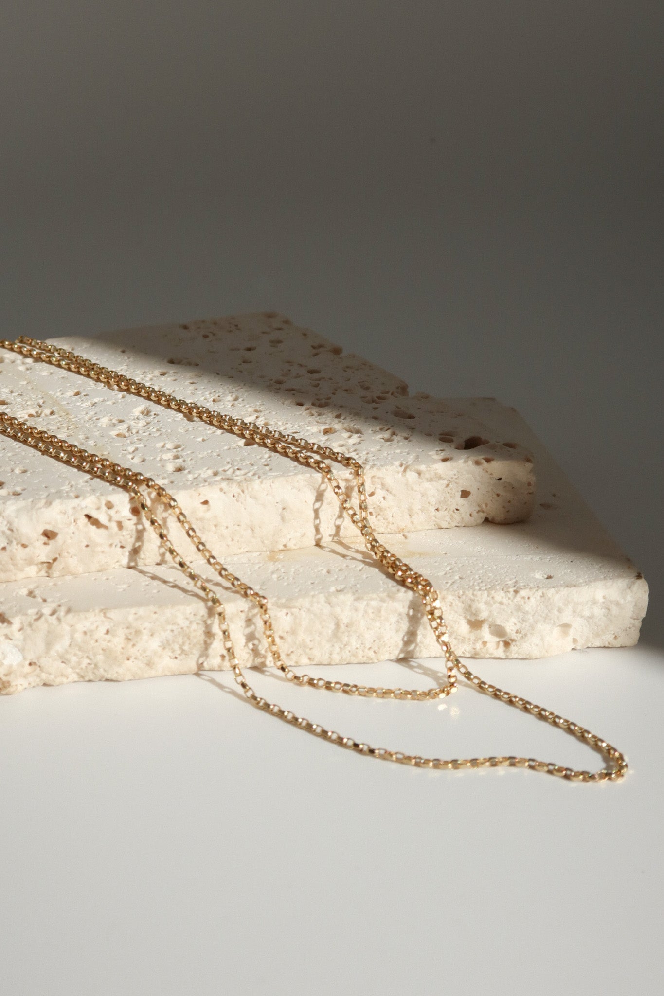 18ct Yellow Gold Diamond Cut Belcher Chain 50cm