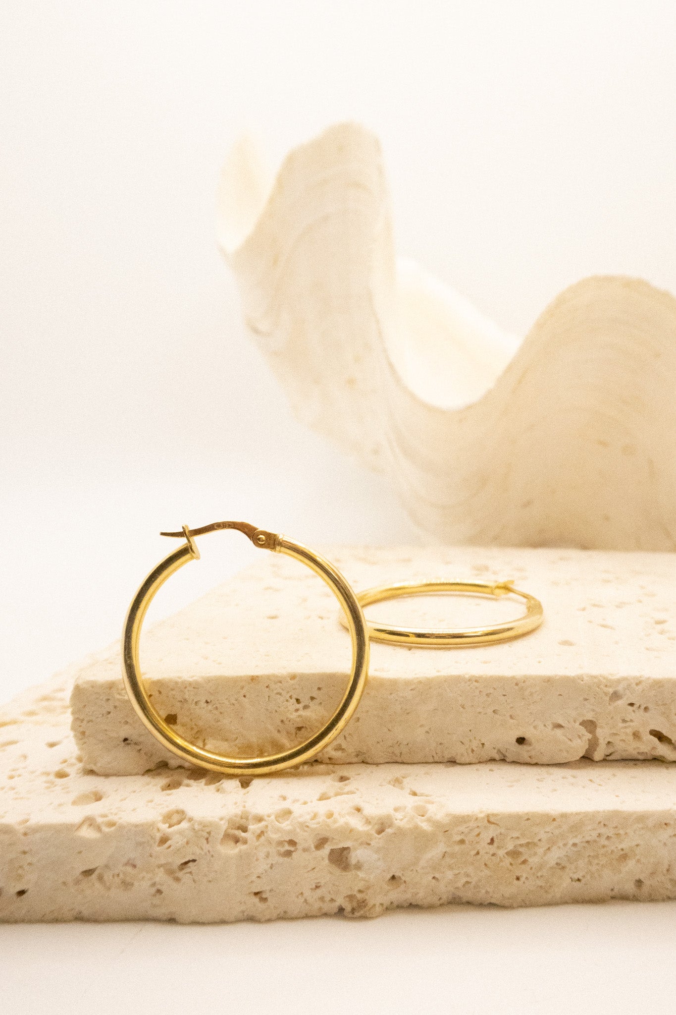 9ct Yellow Gold Large Hoop Earrings
