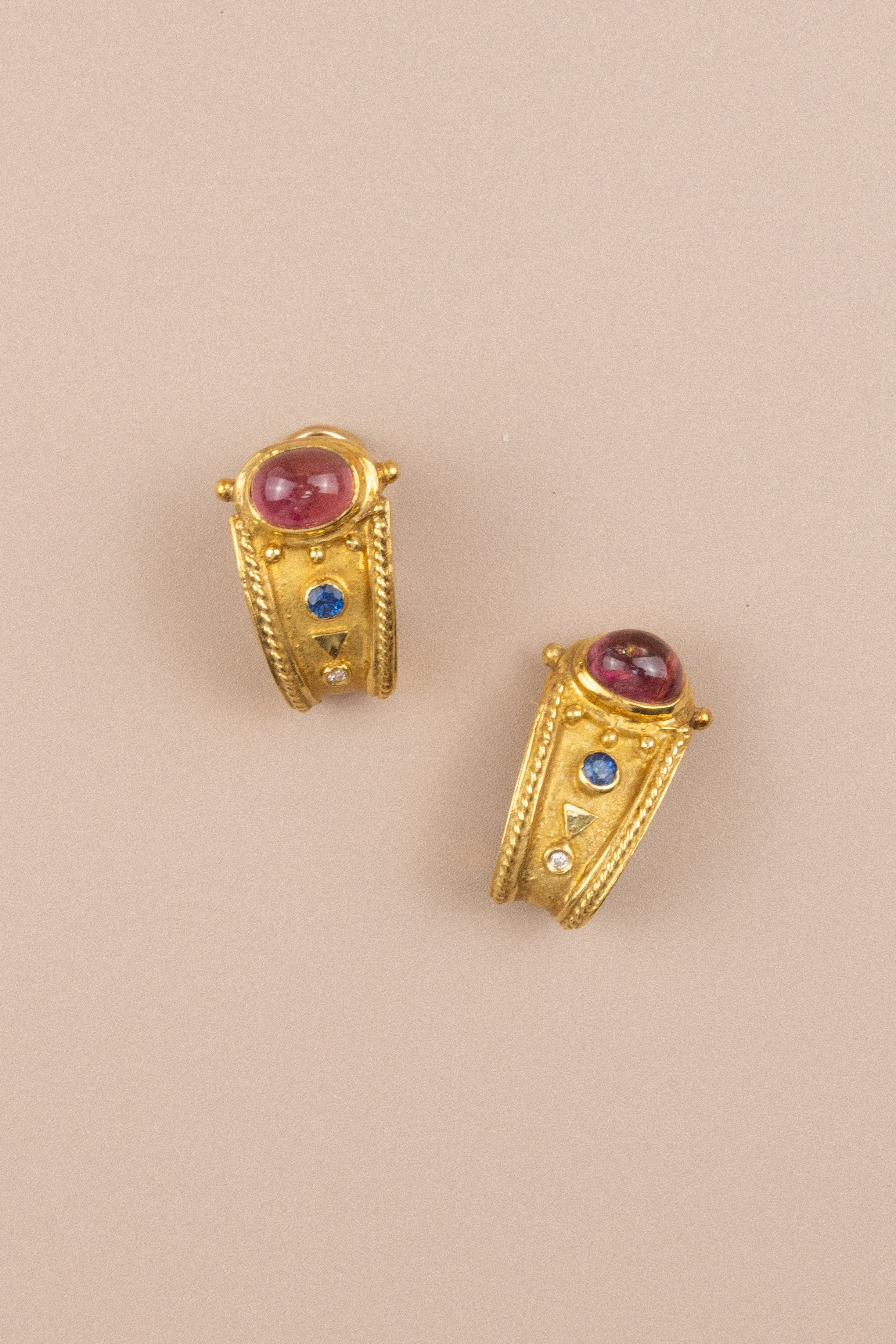 18ct Yellow Gold & Tourmaline Earrings