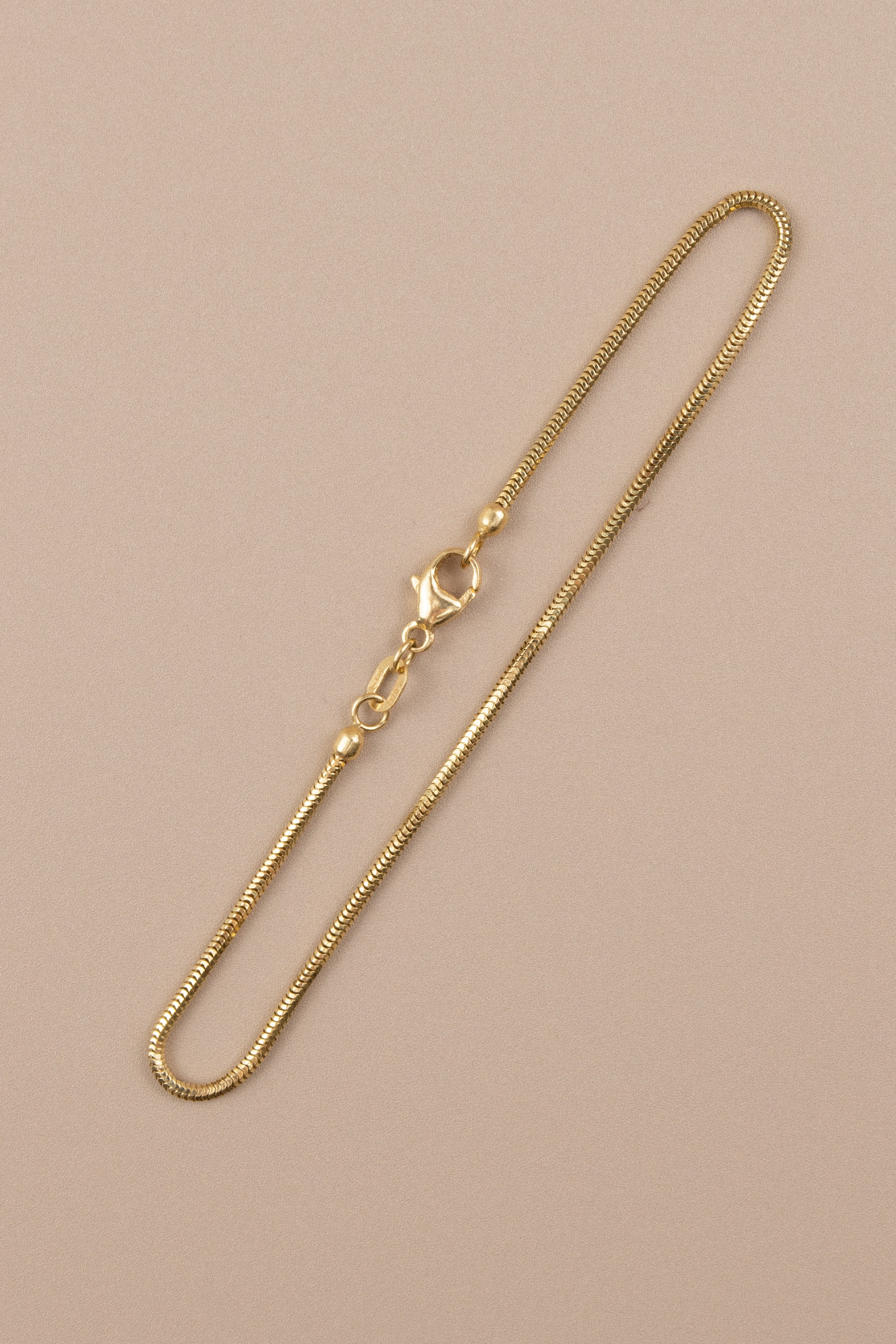 18ct Yellow Gold Snake Chain Bracelet