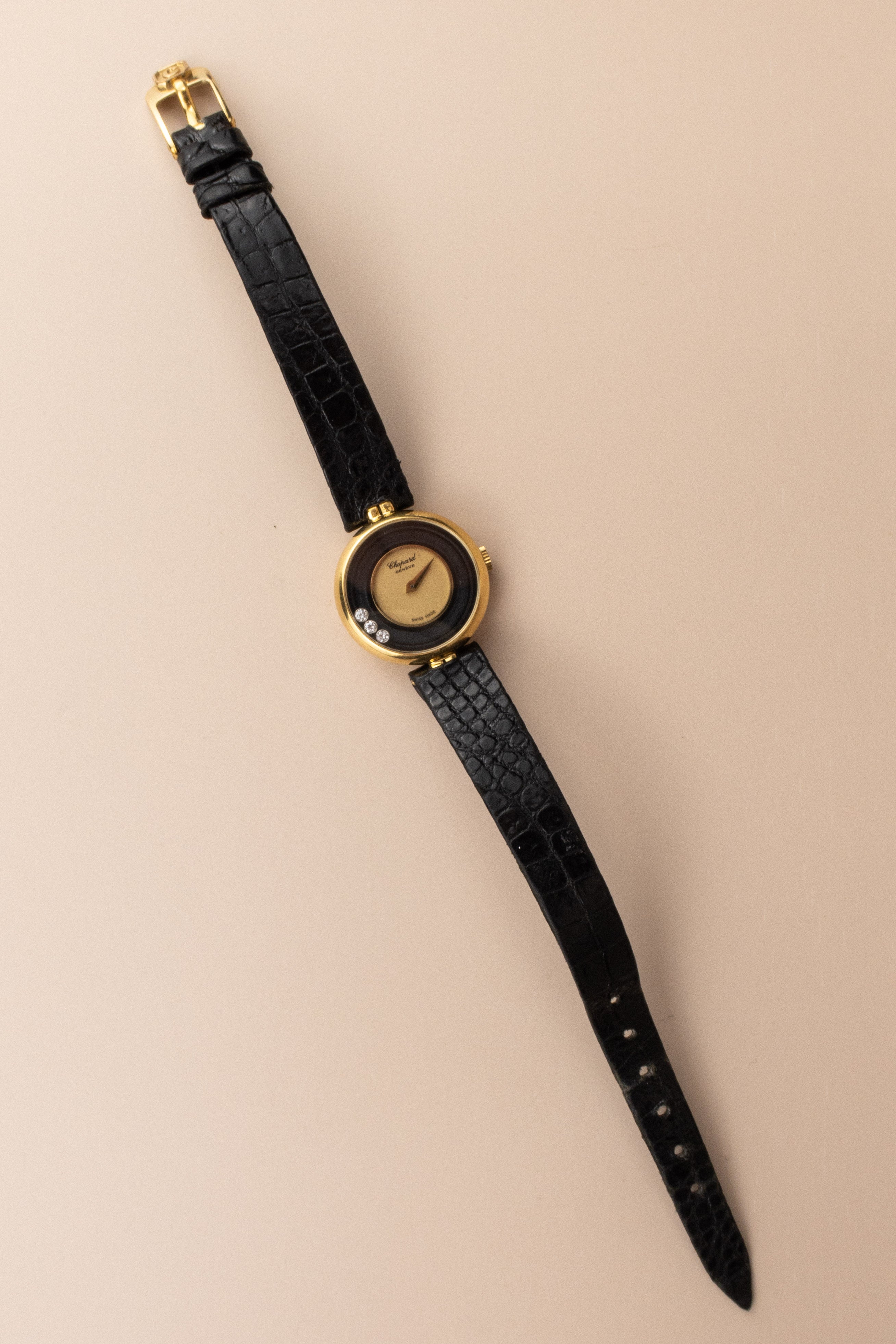 18ct Yellow Gold Chopard Happy Diamonds Watch