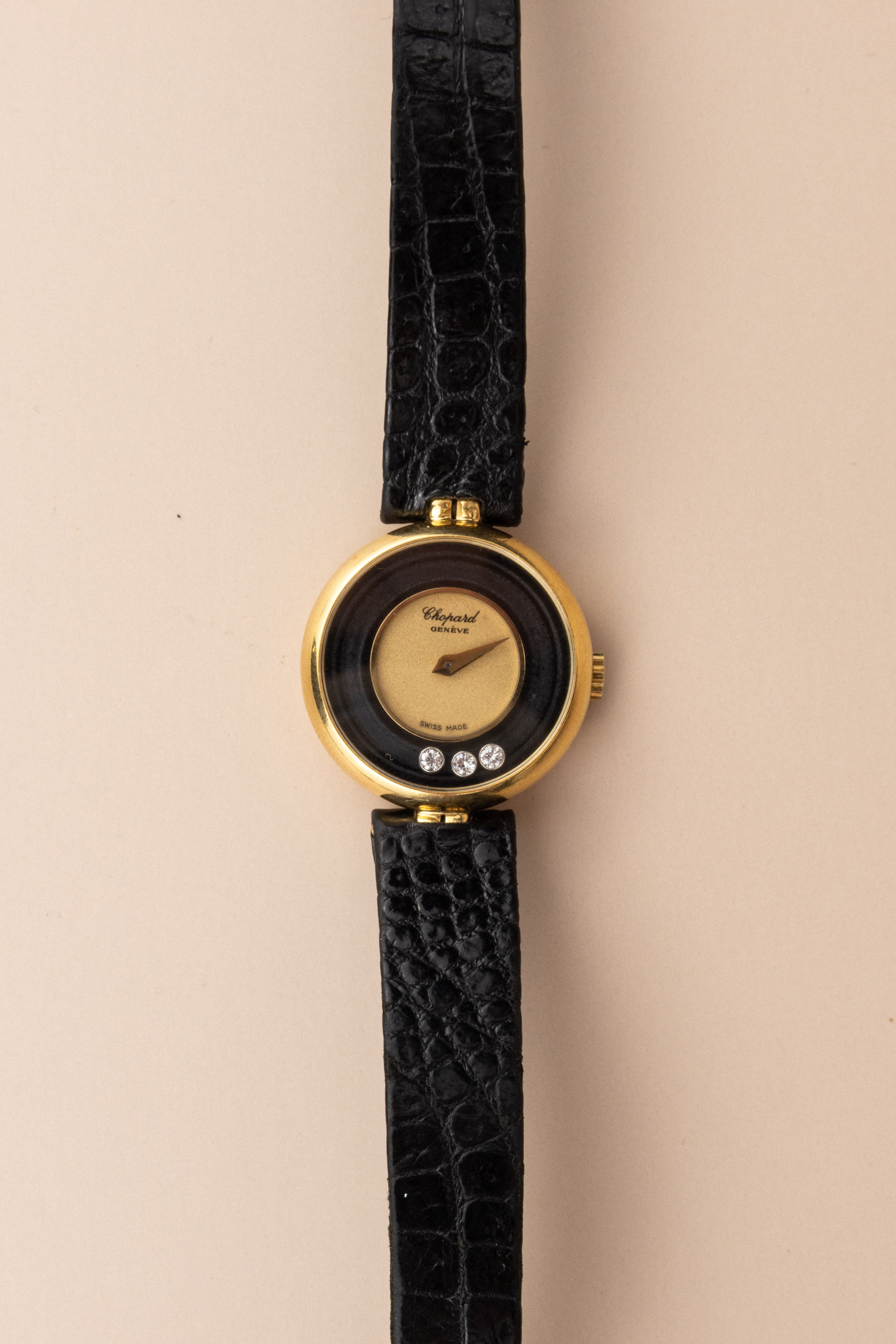 18ct Yellow Gold Chopard Happy Diamonds Watch