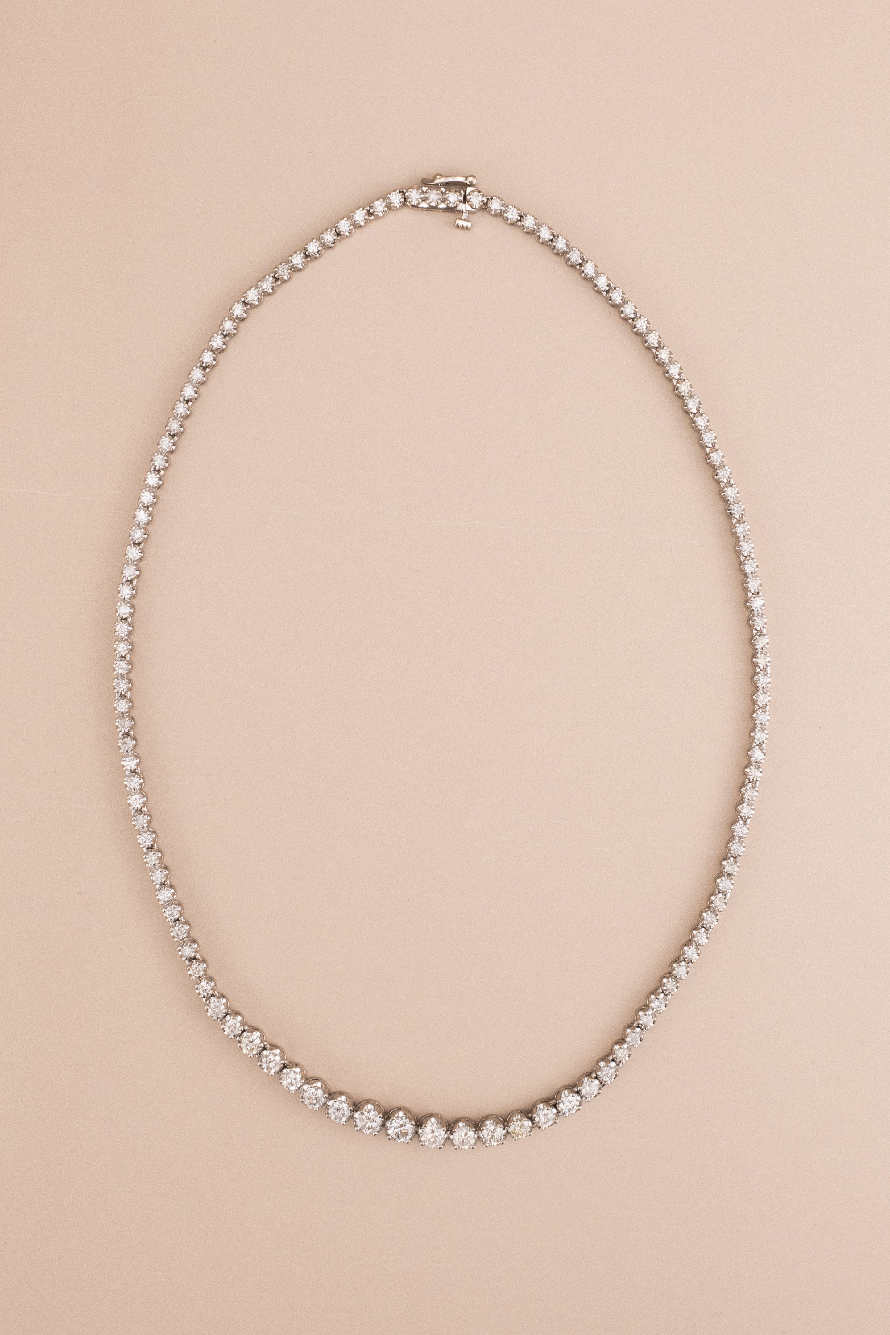 14ct White Gold Tennis Necklace