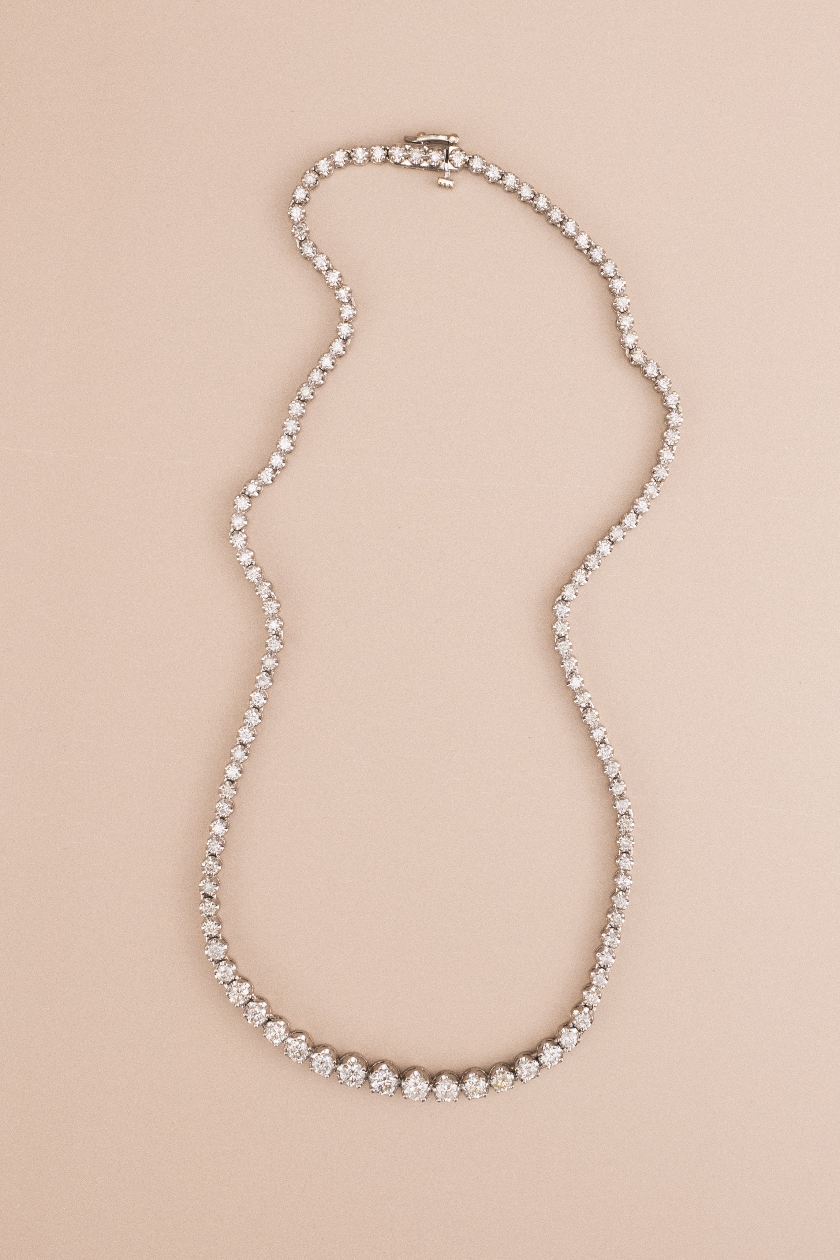 14ct White Gold Tennis Necklace