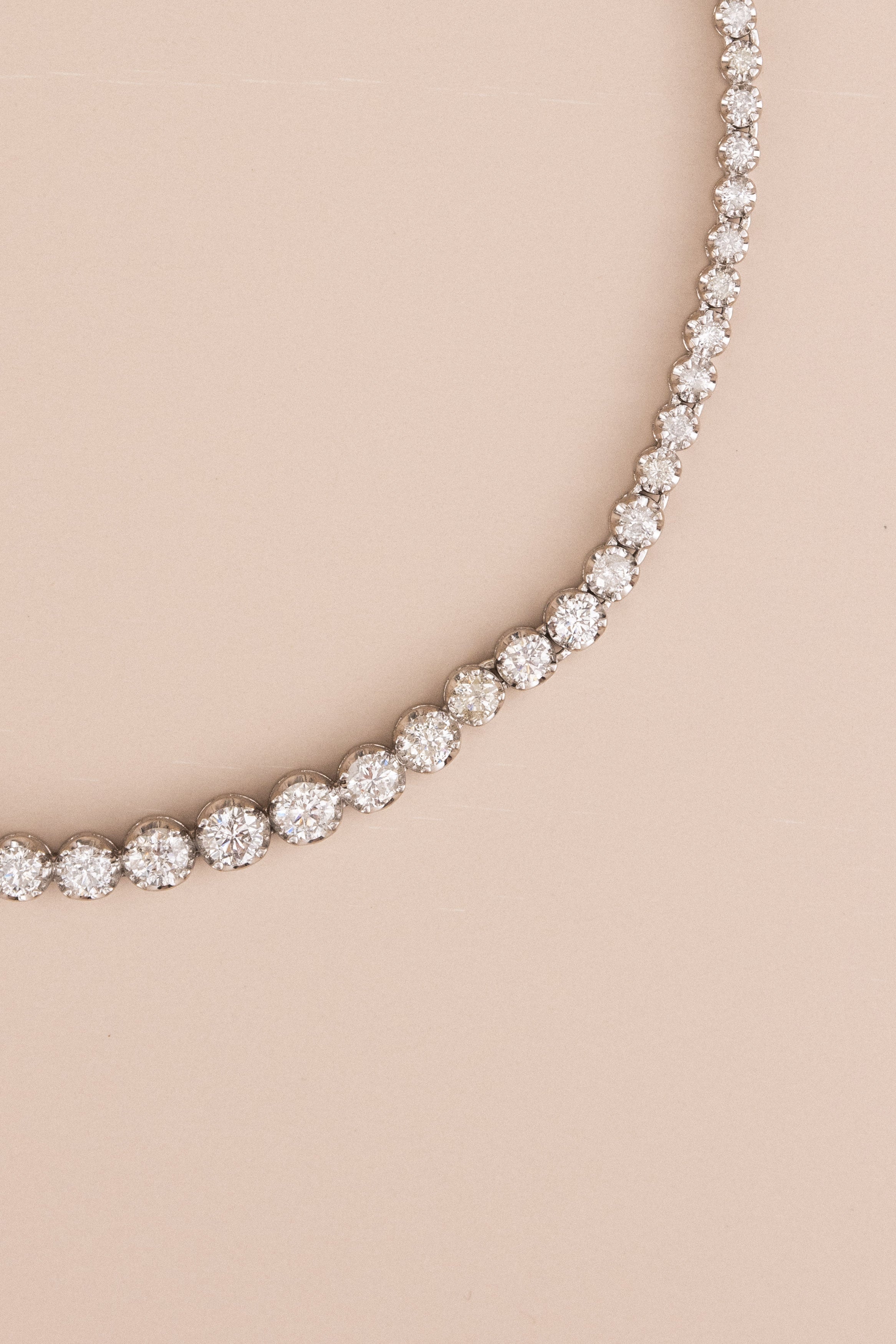 14ct White Gold Tennis Necklace