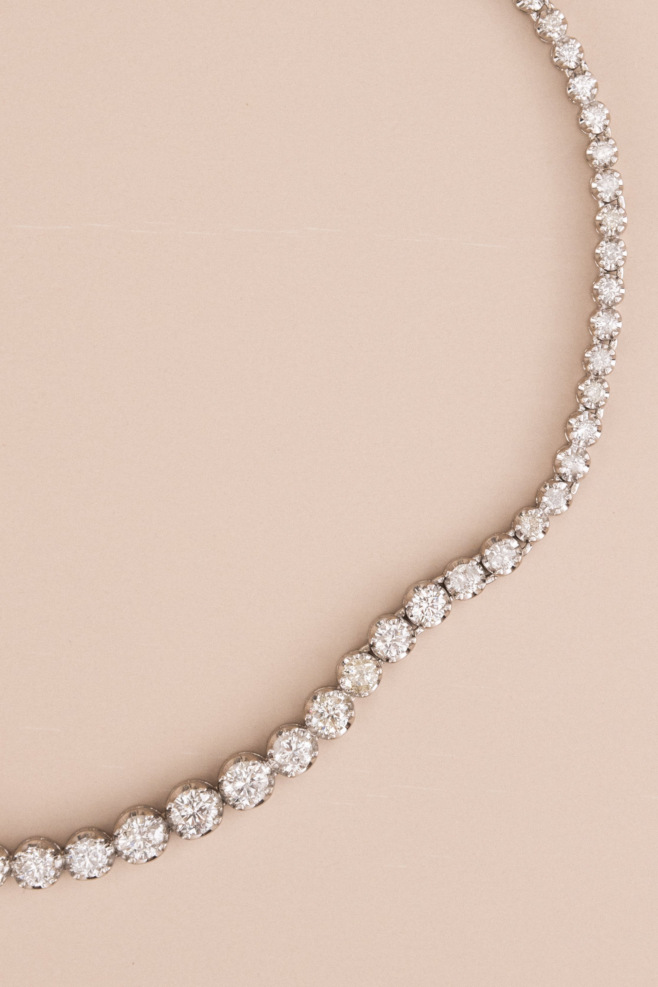 14ct White Gold Tennis Necklace