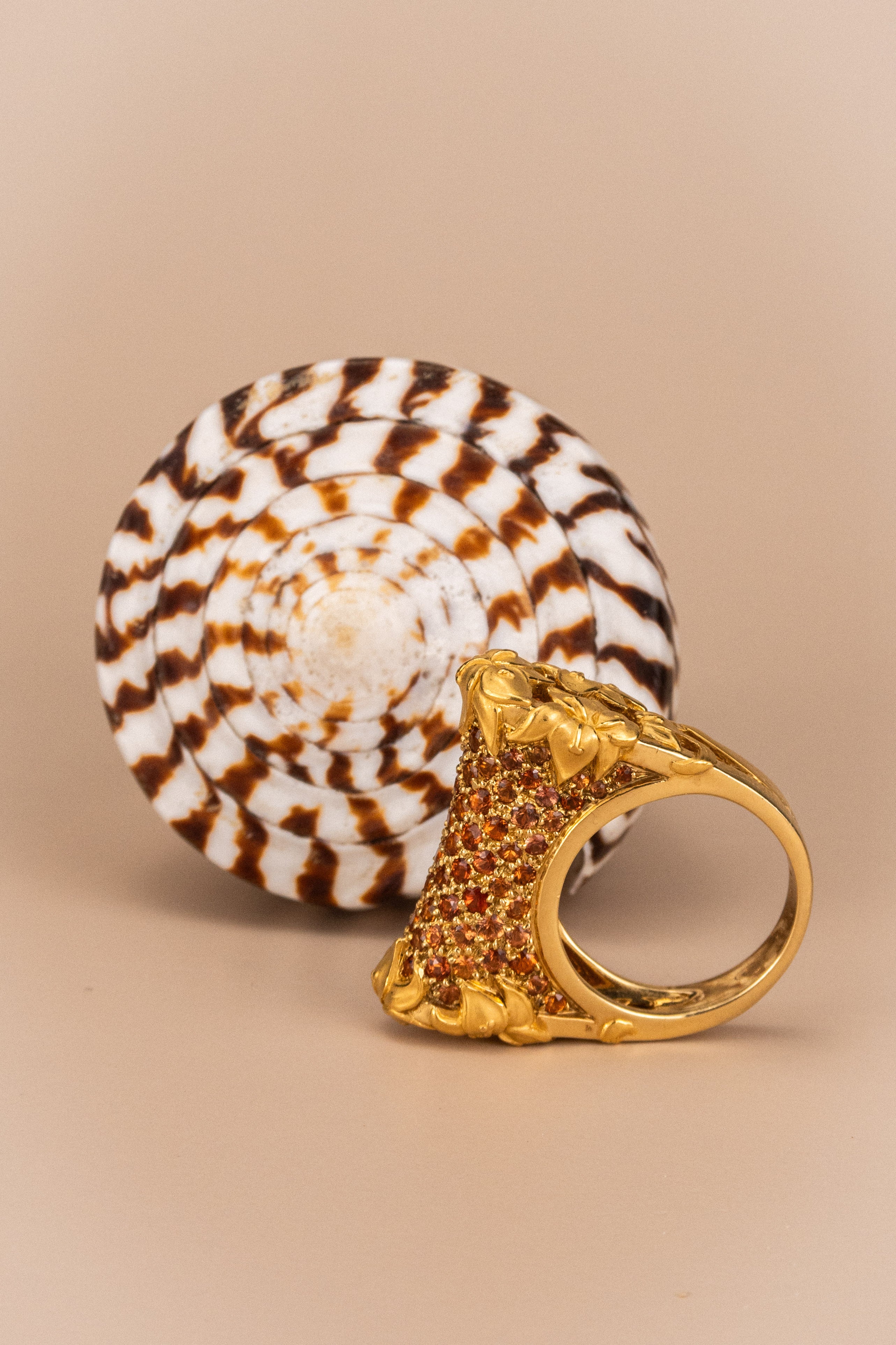 18ct Yellow Gold Orange Sapphire Ring