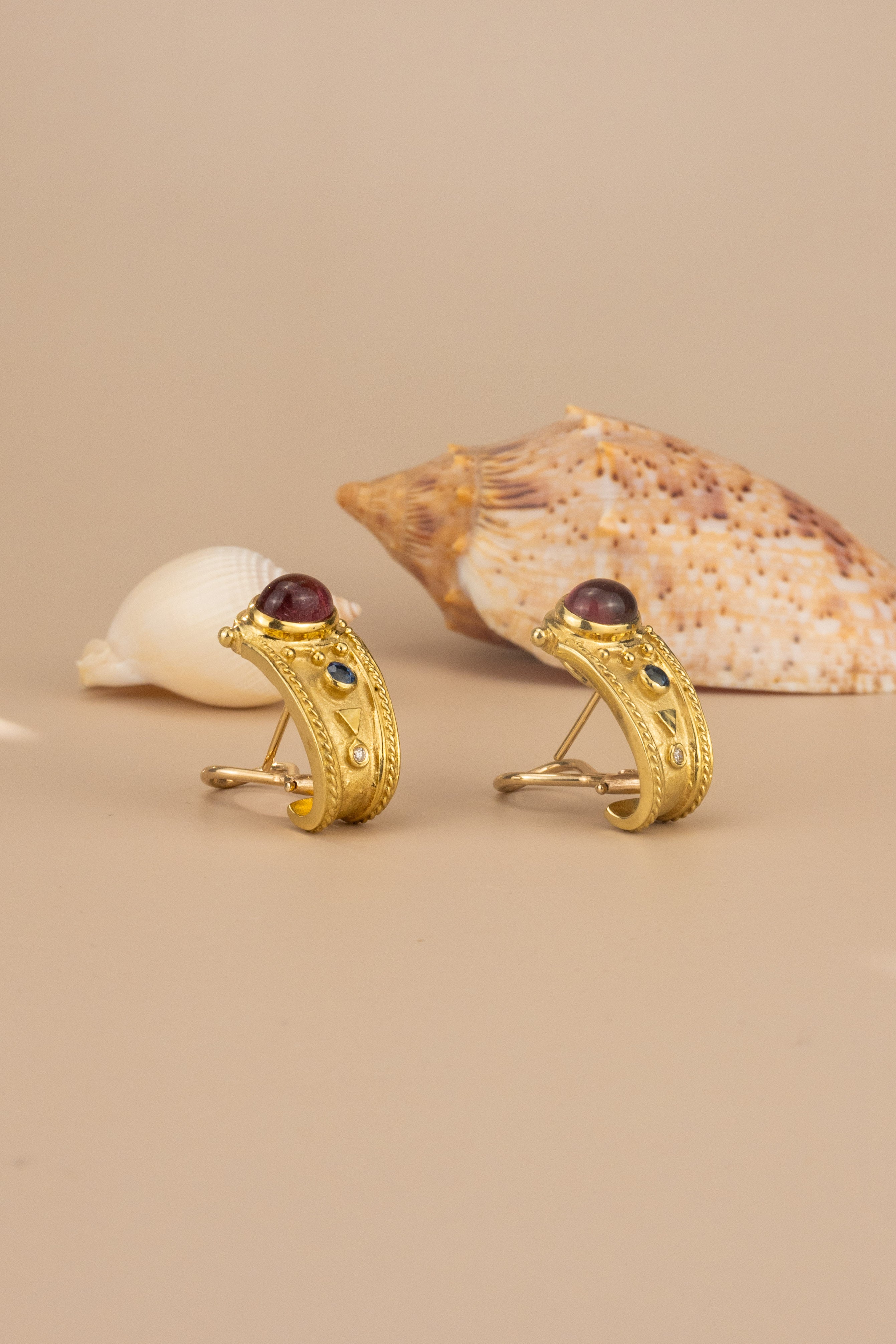 18ct Yellow Gold & Tourmaline Earrings