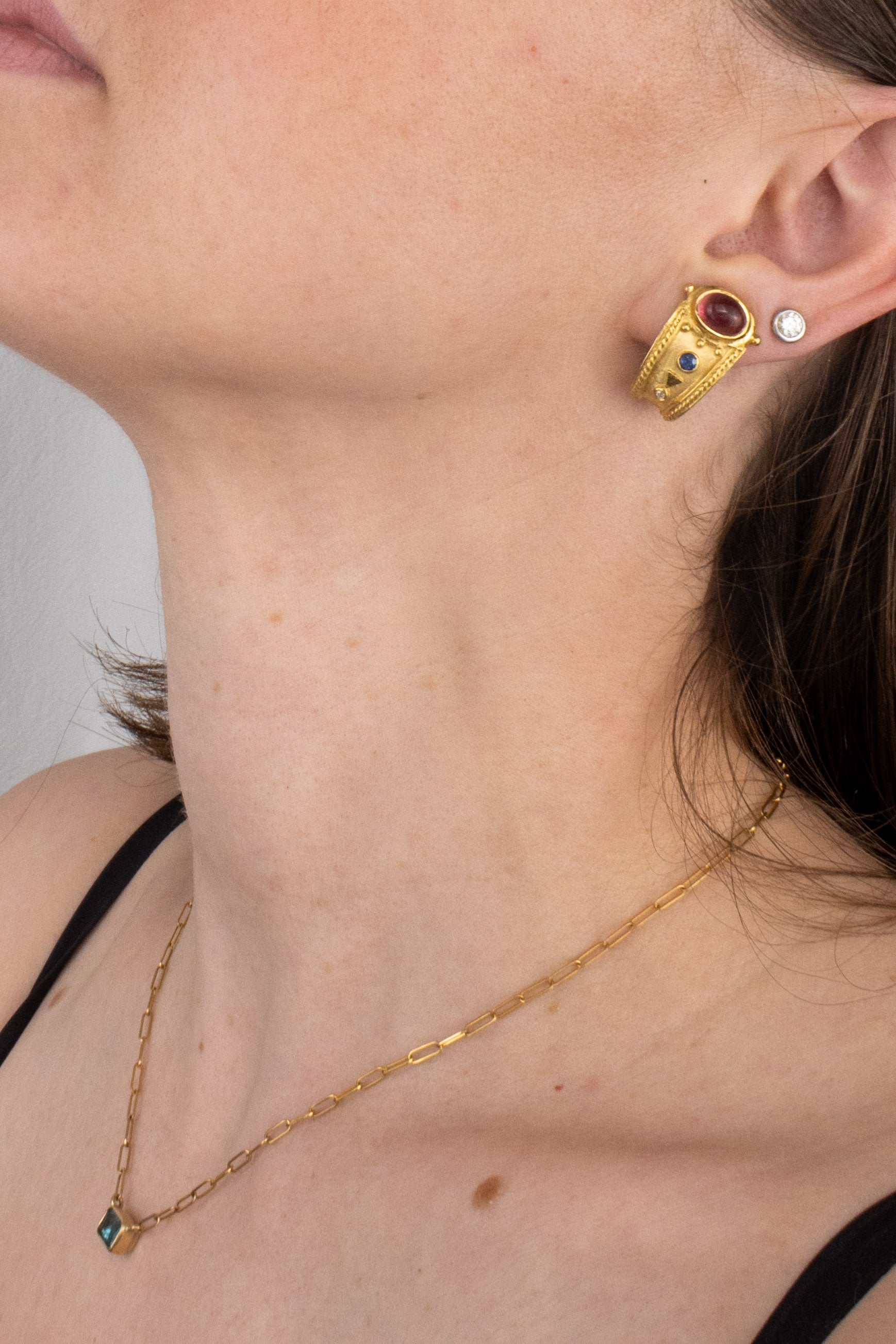 18ct Yellow Gold & Tourmaline Earrings