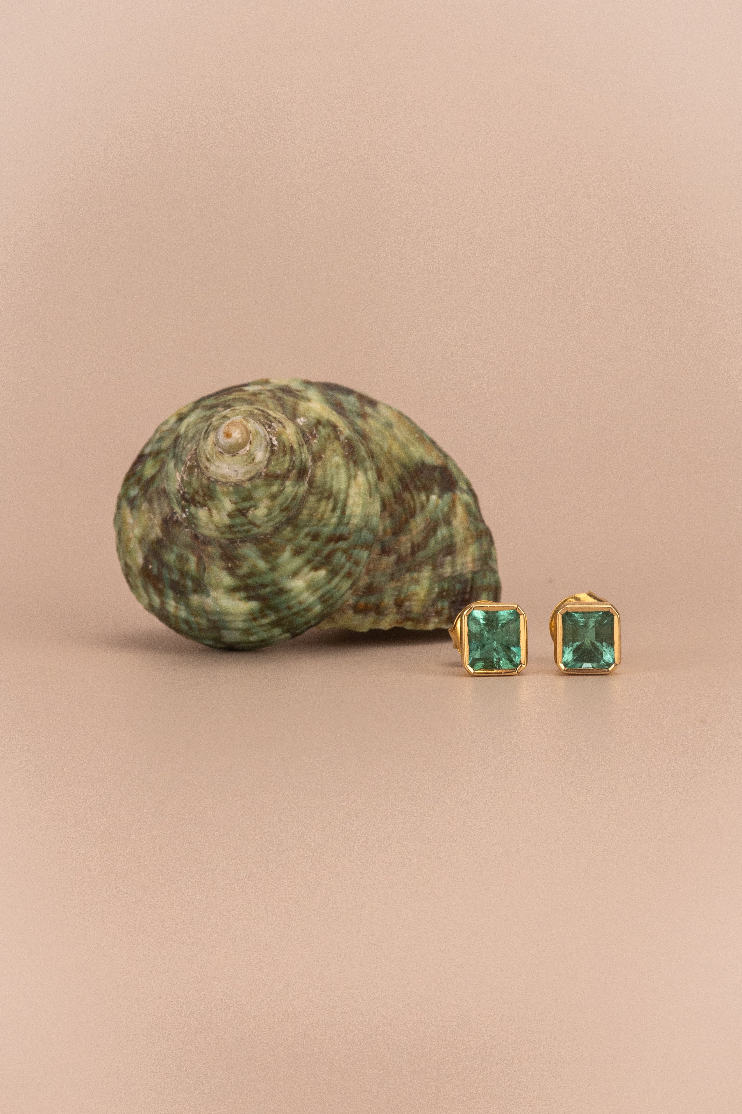 18ct Yellow Gold Emerald Earrings