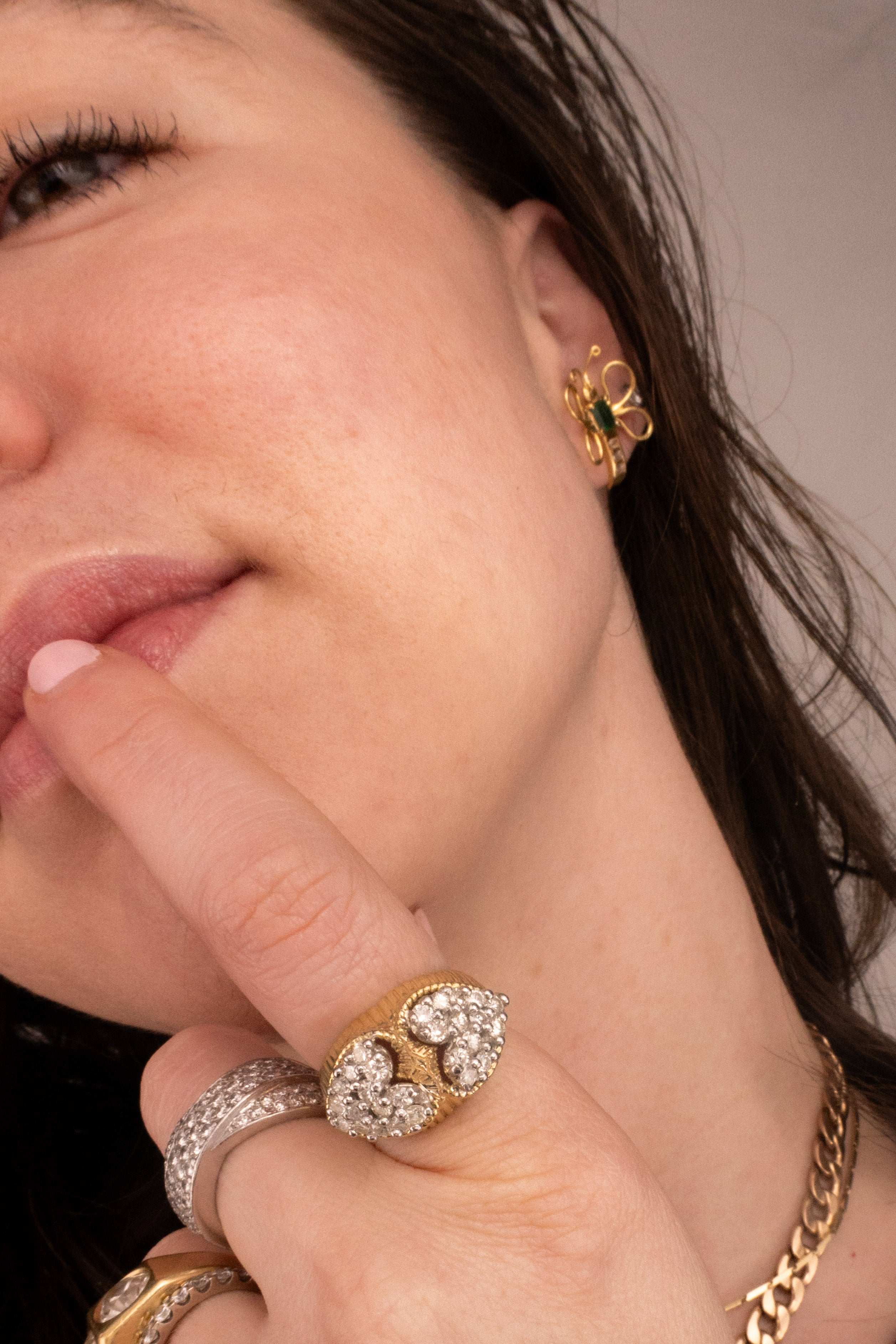 18ct Yellow Gold Diamond Double Heart Ring