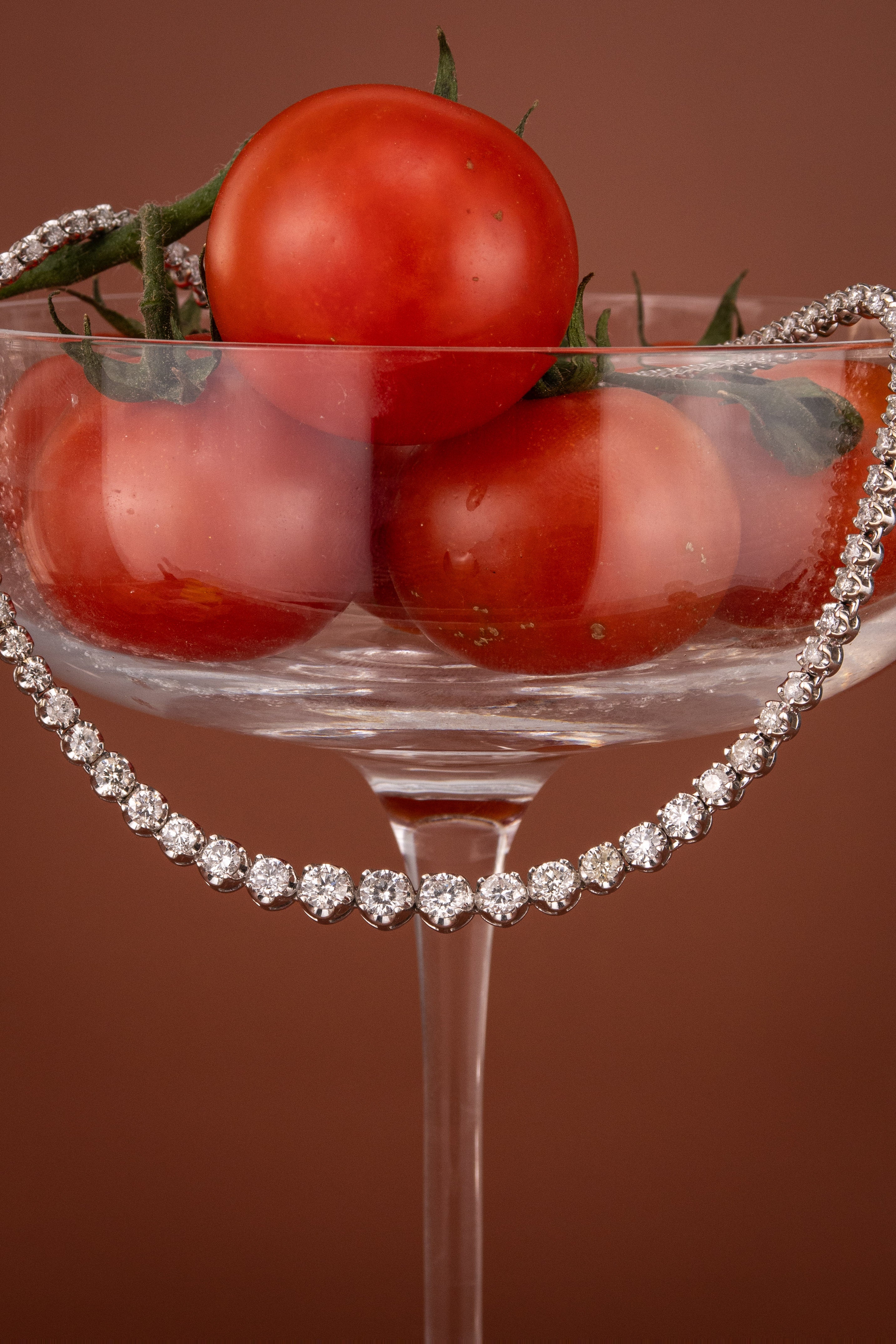 14ct White Gold Tennis Necklace