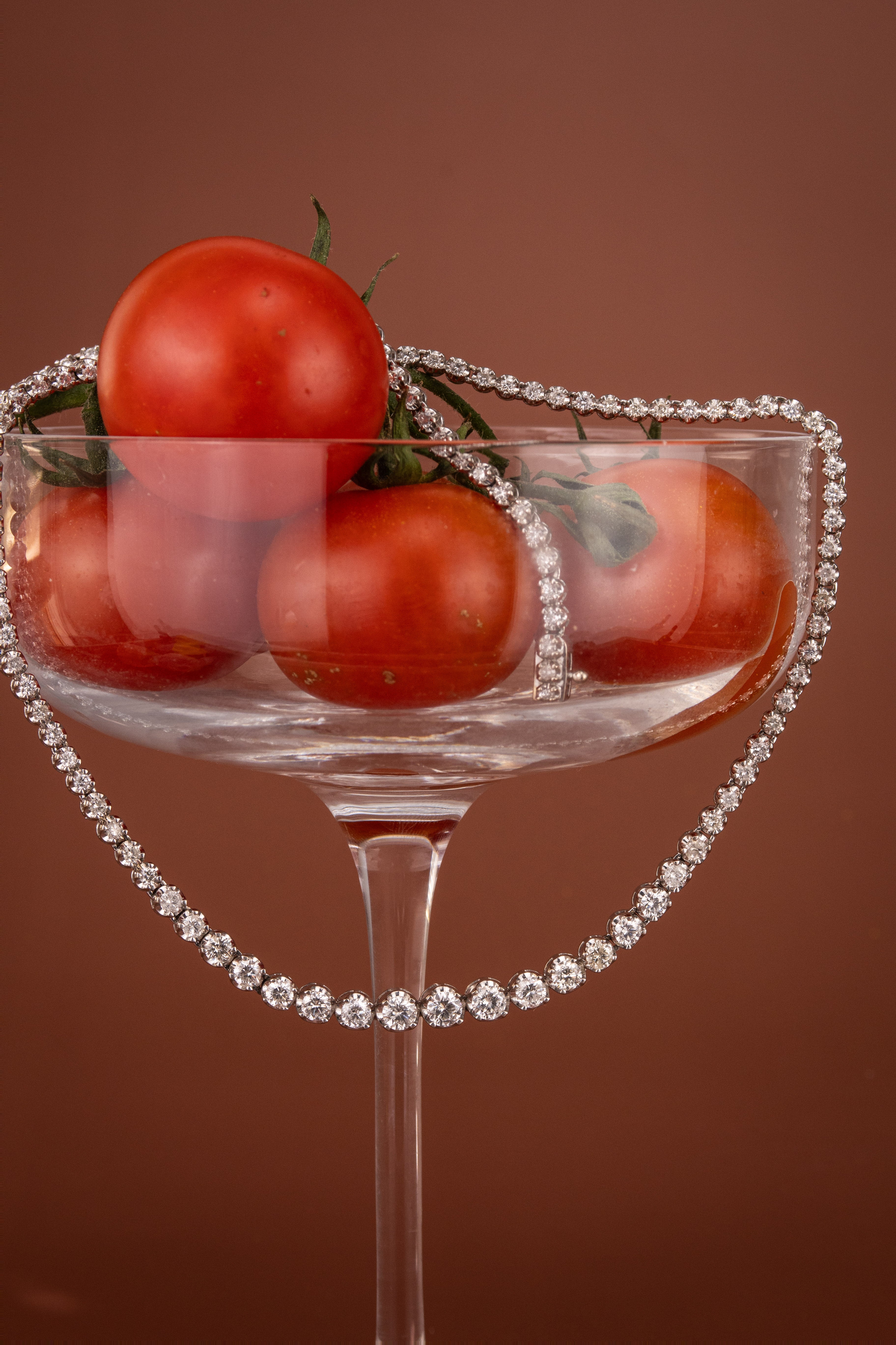 14ct White Gold Tennis Necklace