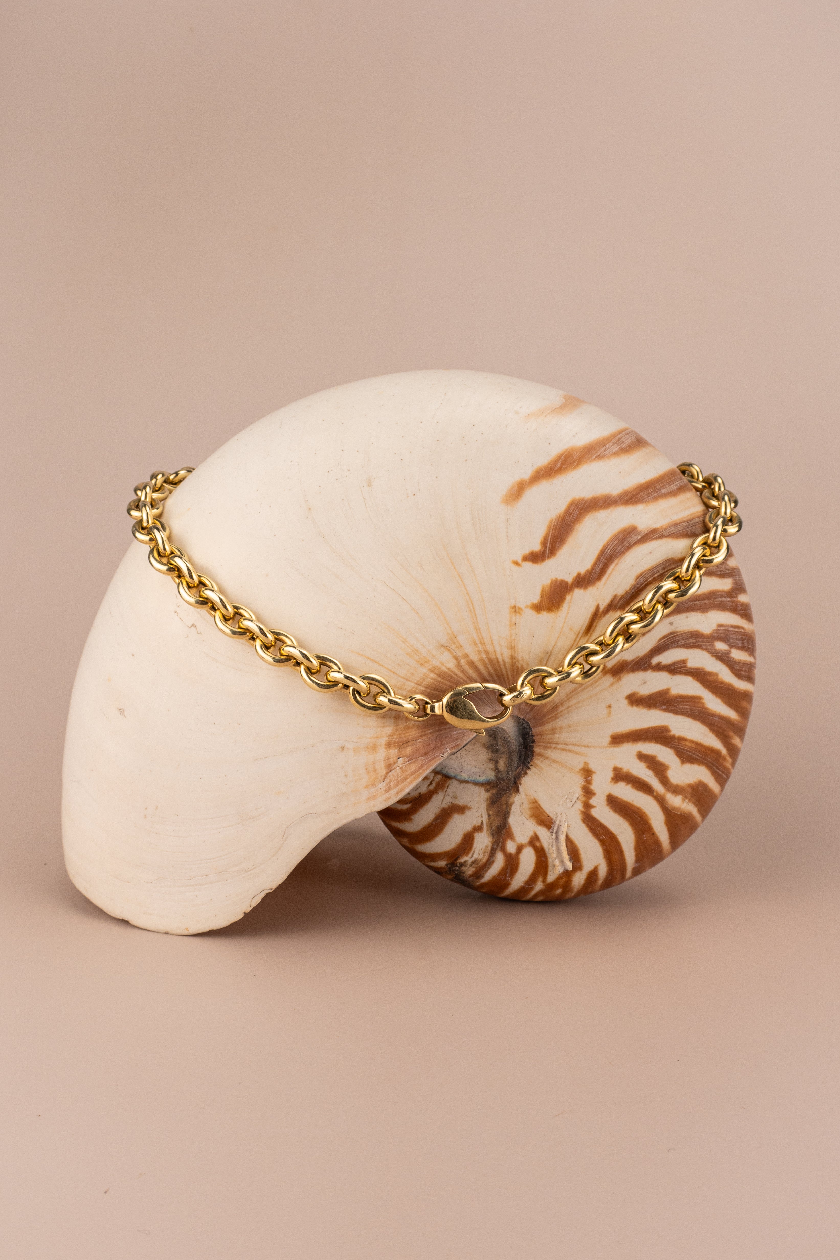 14ct Yellow Gold Puffy Cable Chain Necklace