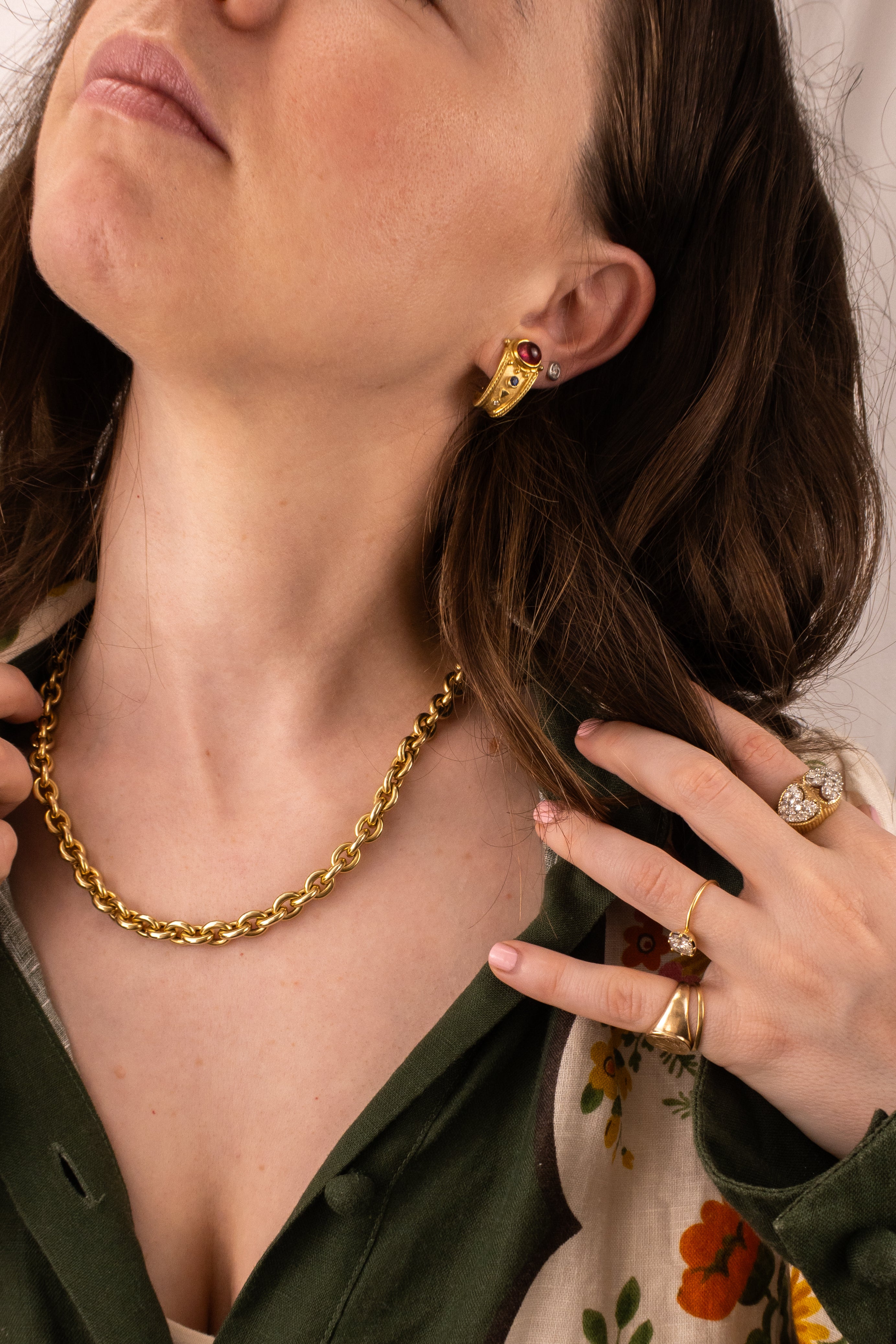 14ct Yellow Gold Puffy Cable Chain Necklace