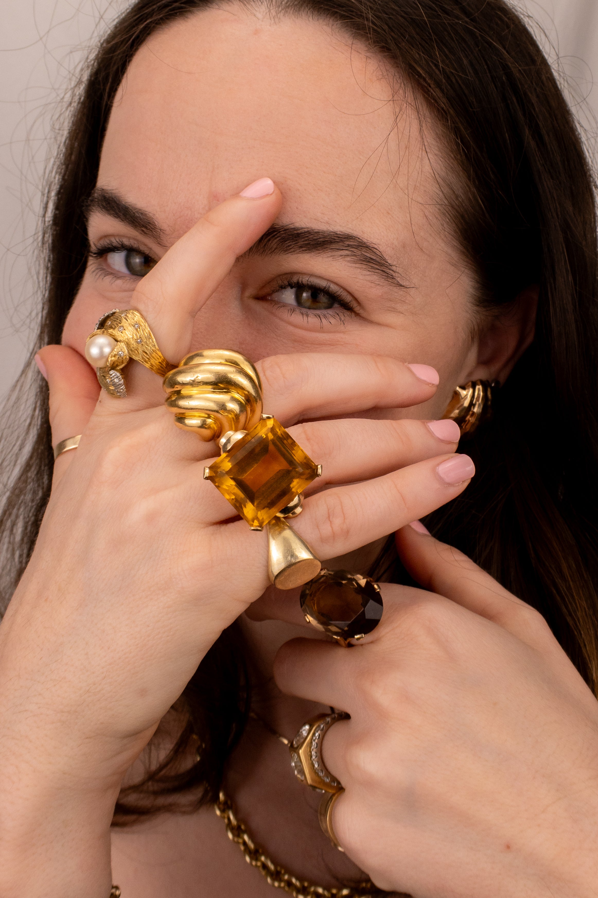 14ct Yellow Gold Massive Citrine Cocktail Ring
