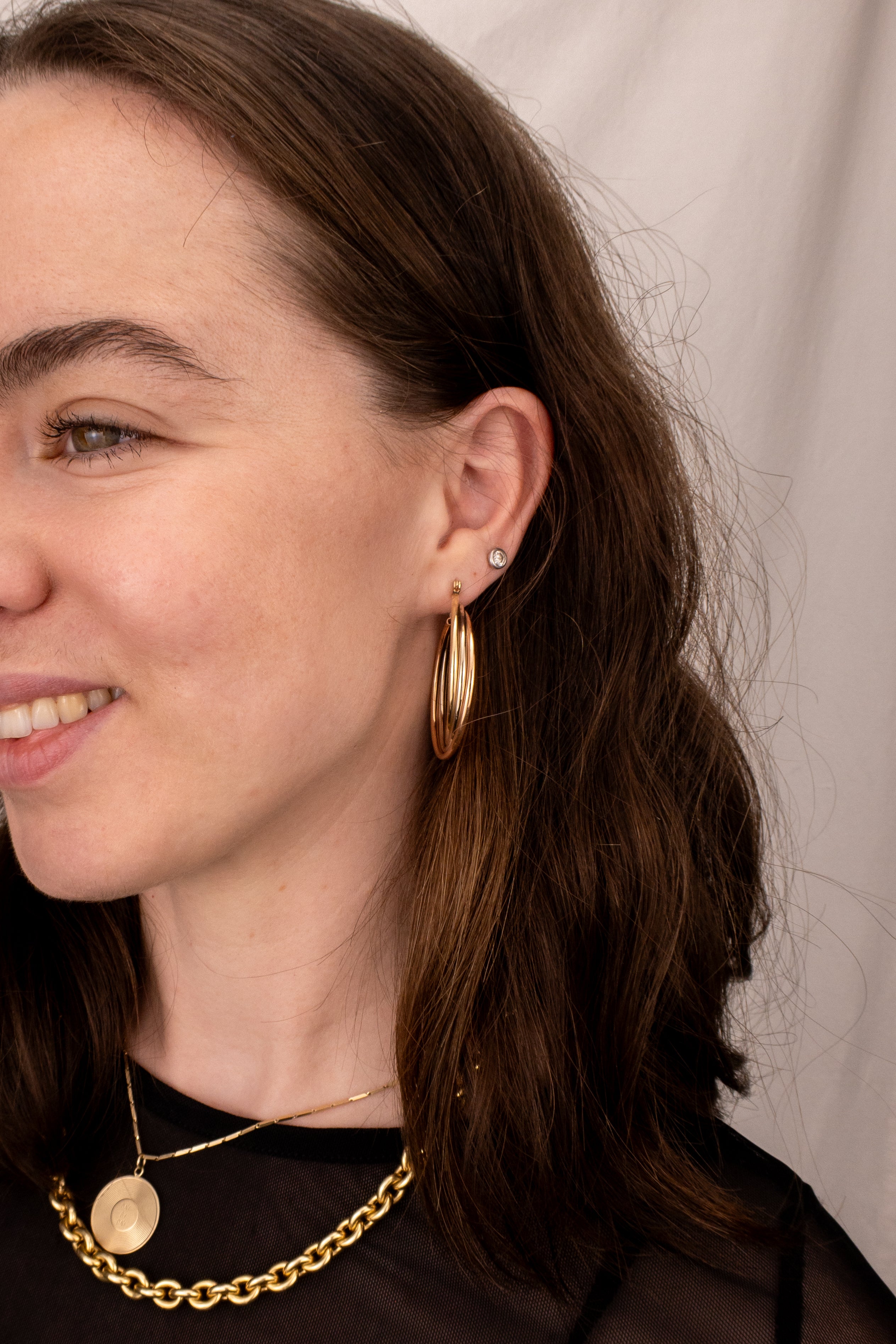 14ct Tri-Gold Twisted Hoops