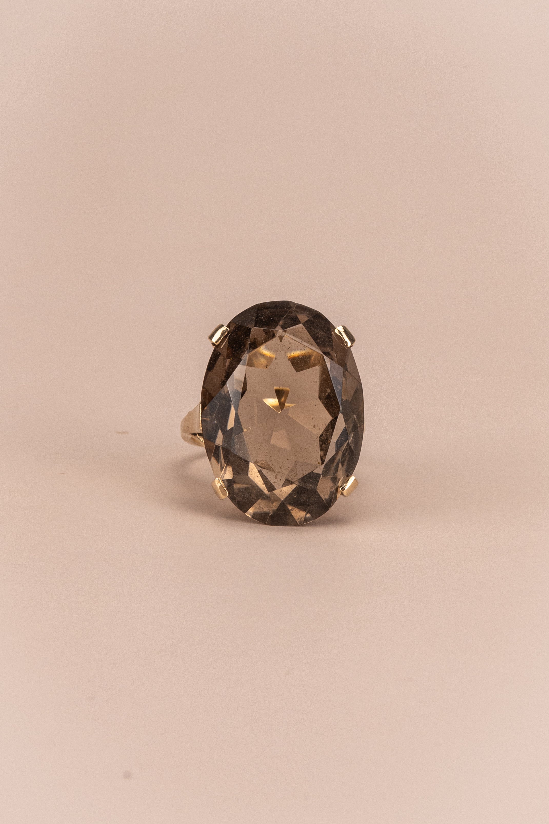 14ct Yellow Gold Smokey Quartz Ring