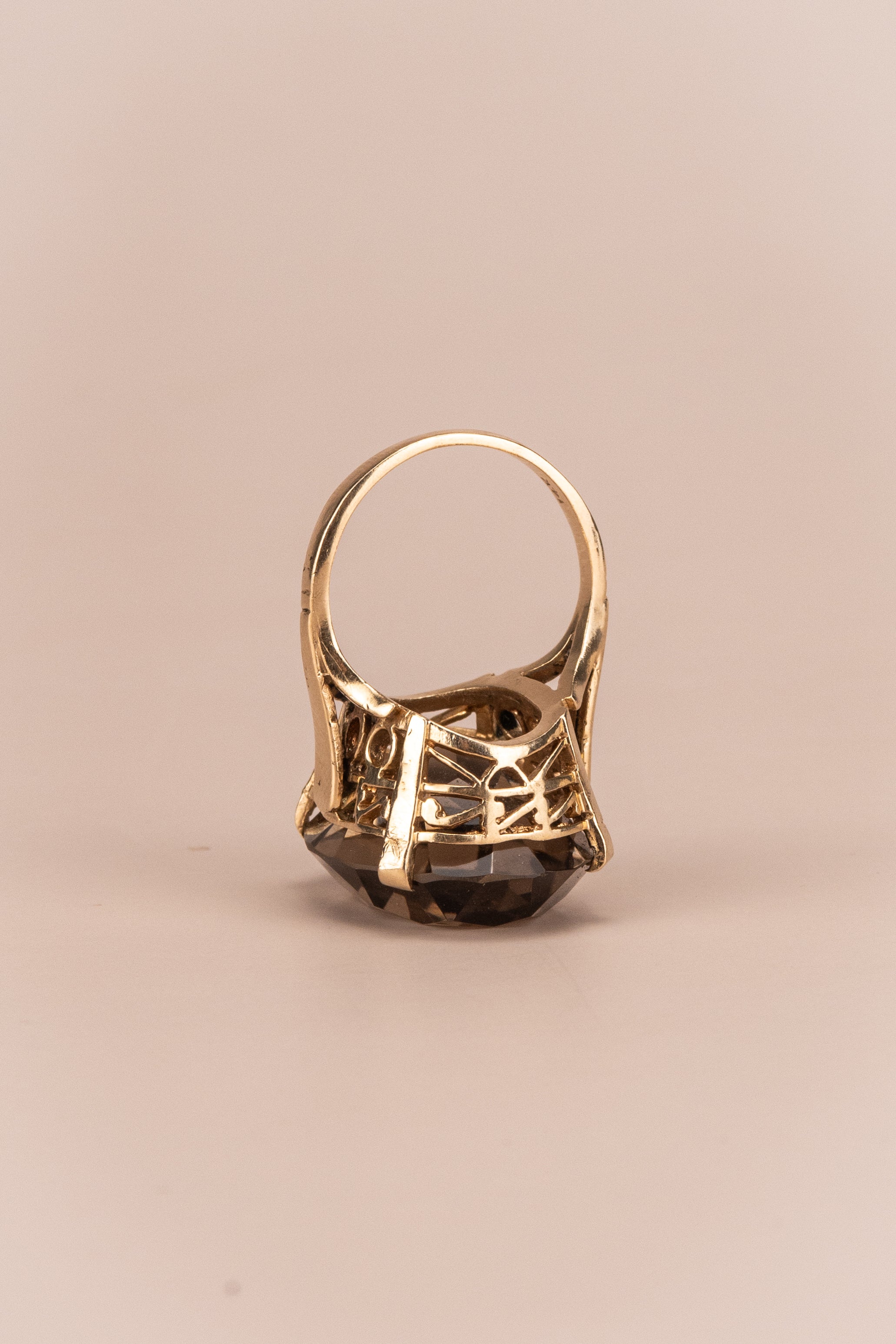 14ct Yellow Gold Smokey Quartz Ring