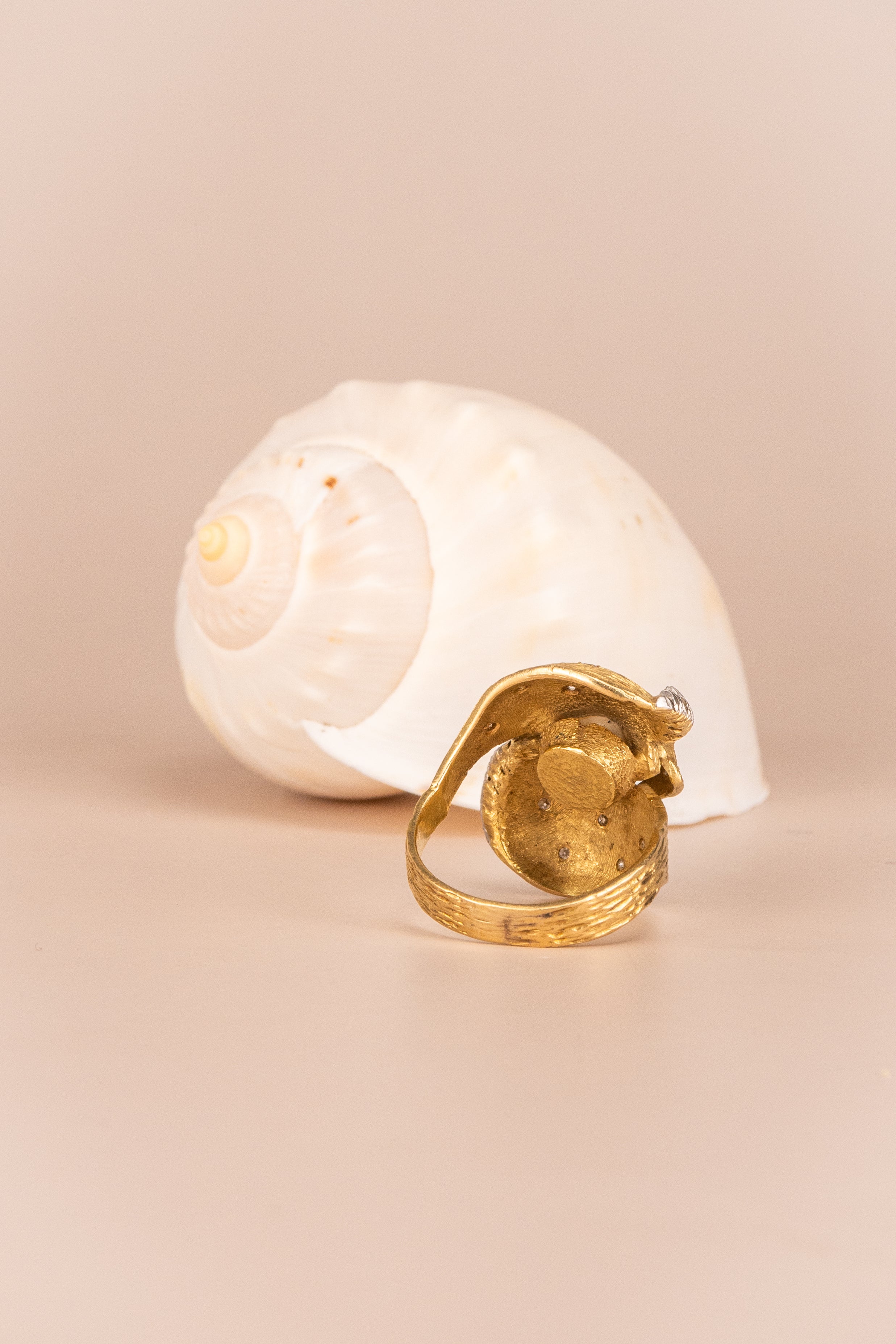 18ct Yellow Gold Pearl & Diamond Ring