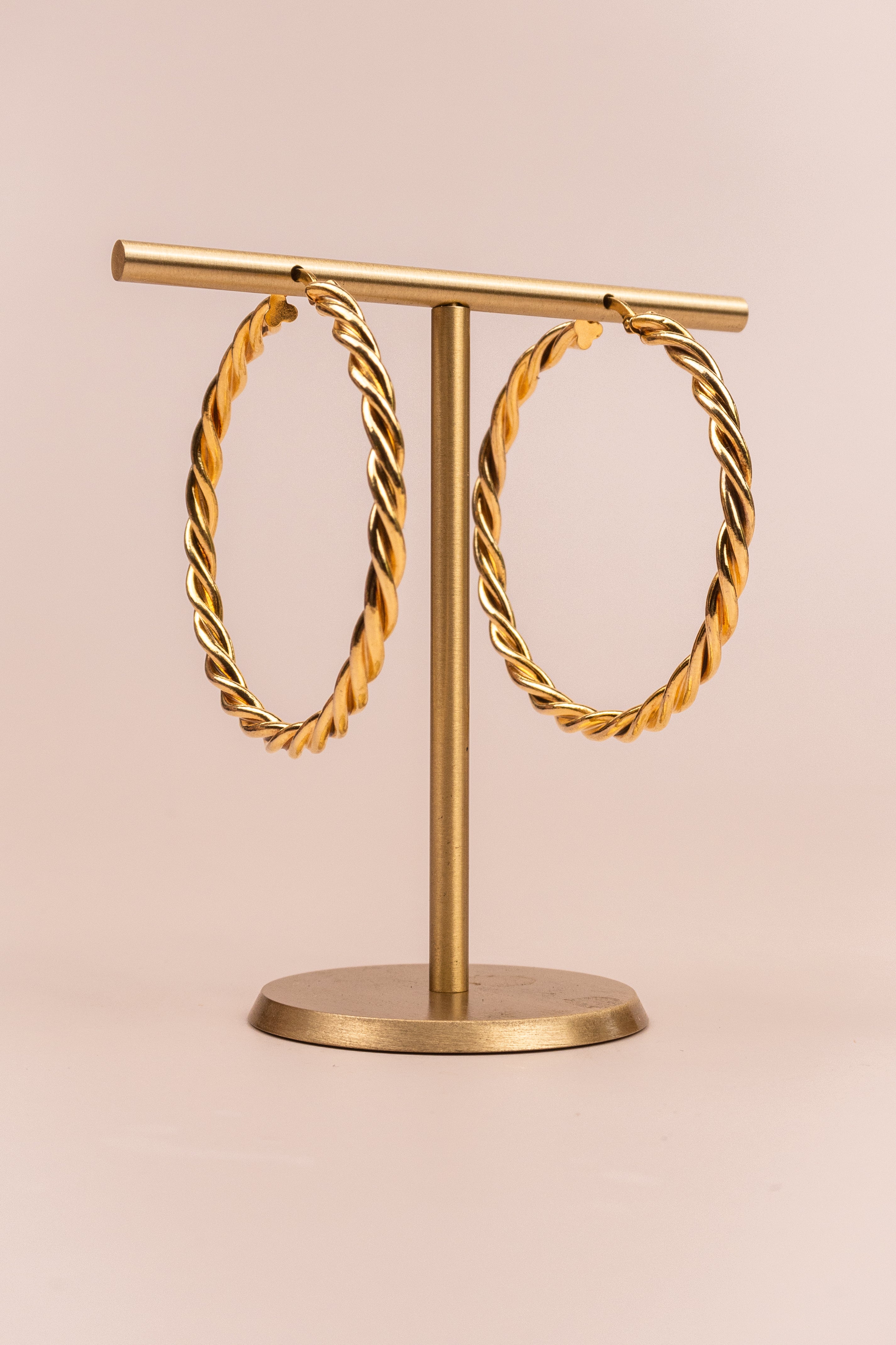 9ct Yellow Gold Jumbo Twisted Hoops