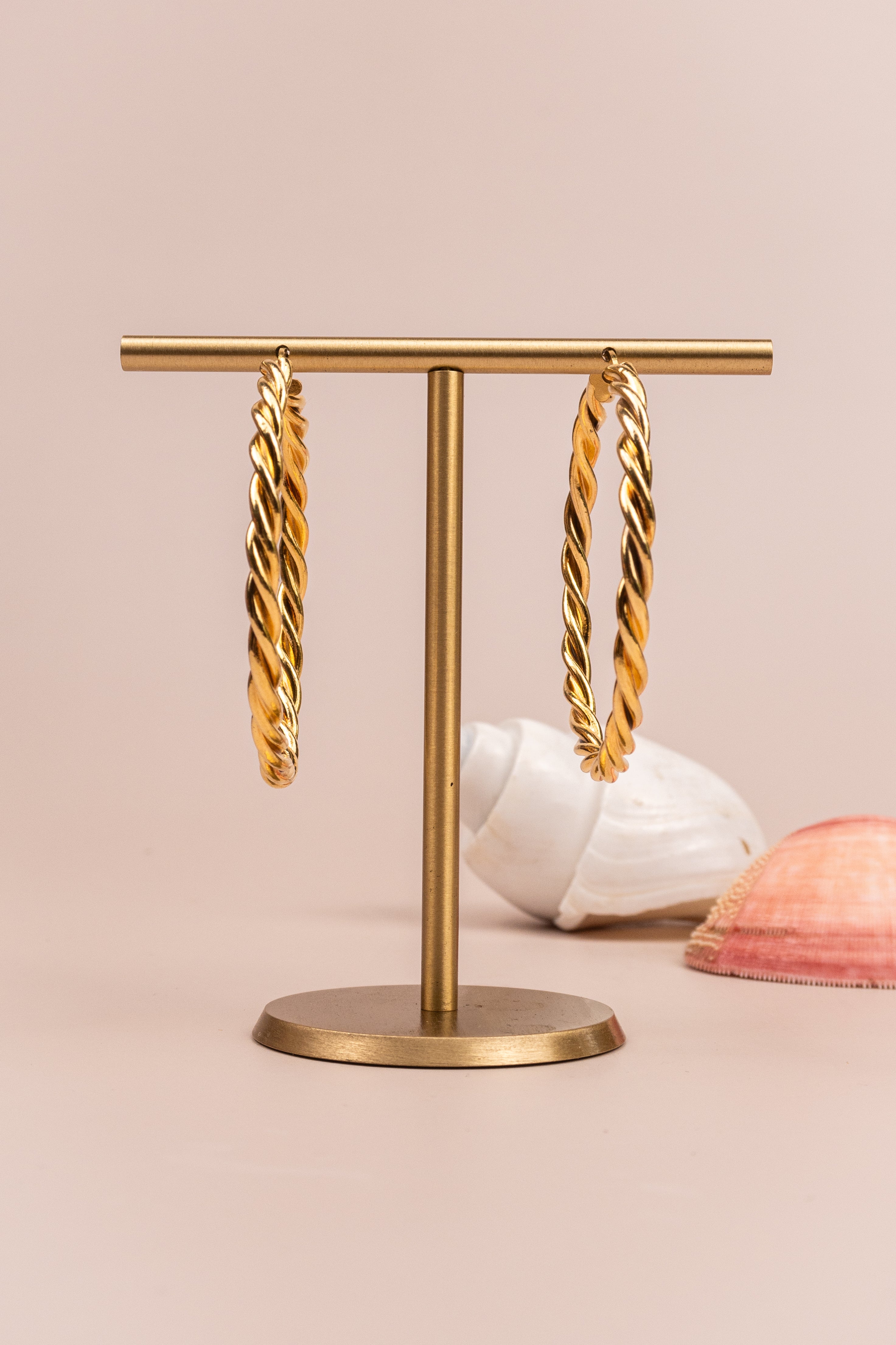 9ct Yellow Gold Jumbo Twisted Hoops