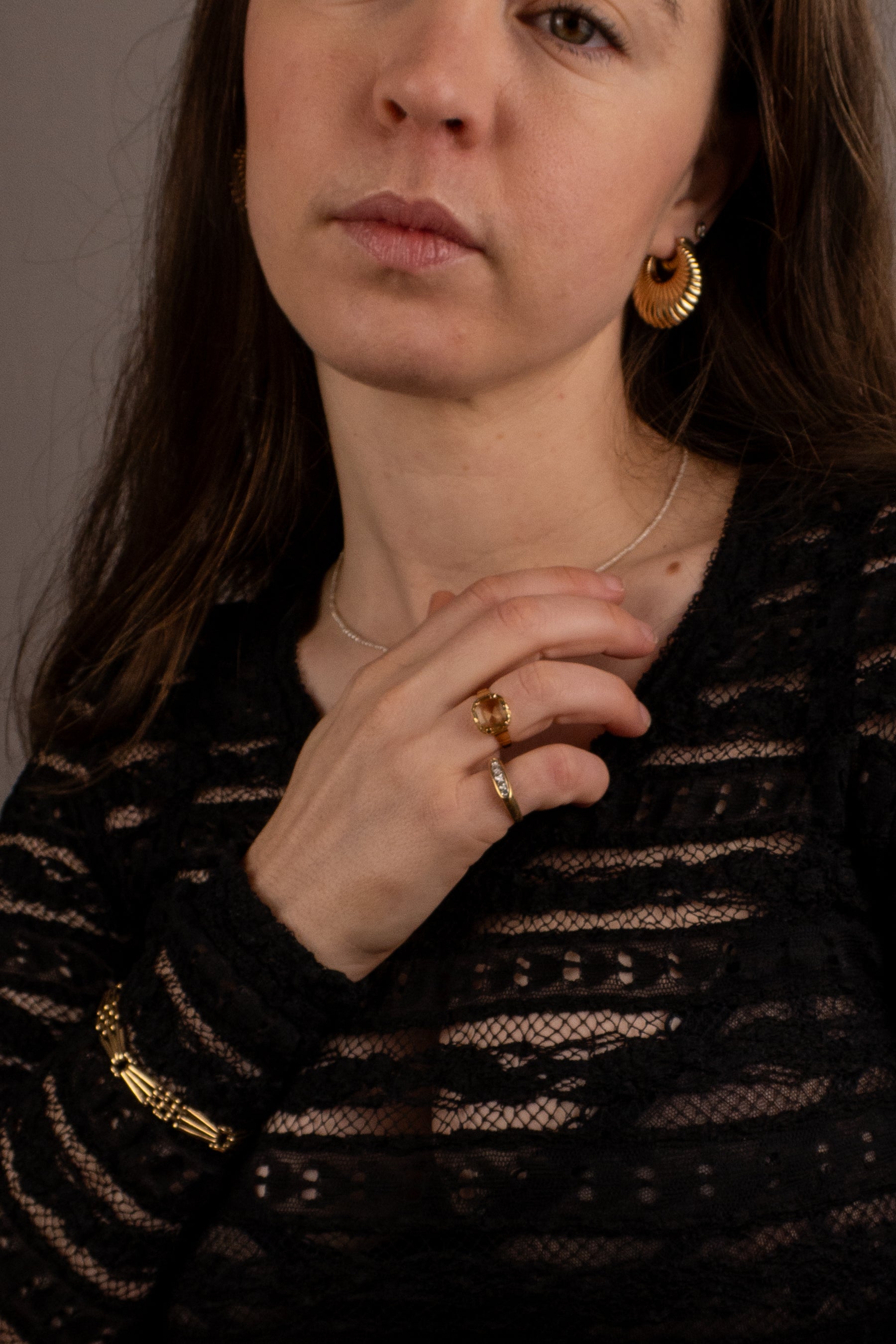 14ct Yellow Gold Ribbed Earrings