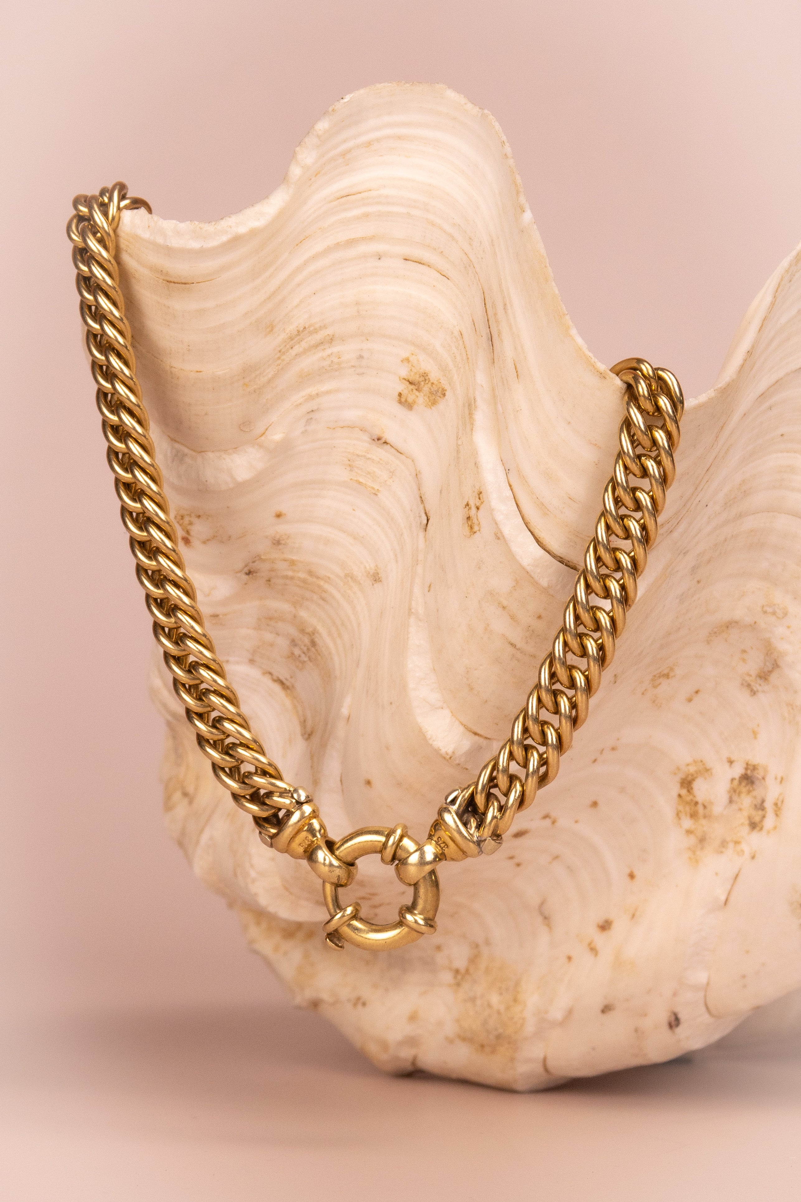 9ct Yellow GoldDouble Curb & Diamond Necklace