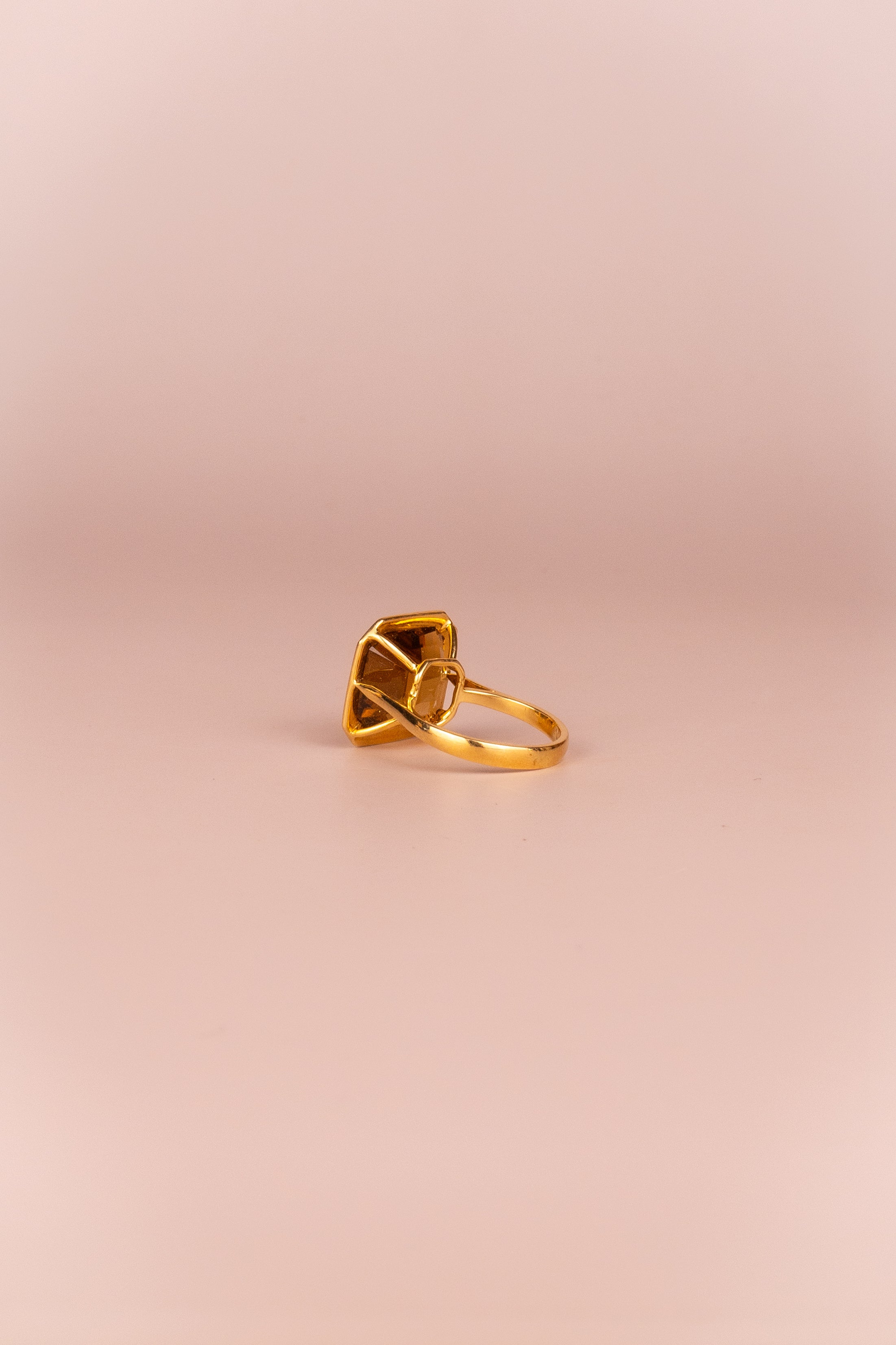 18ct Yellow Gold Asscher Cut Citrine Ring