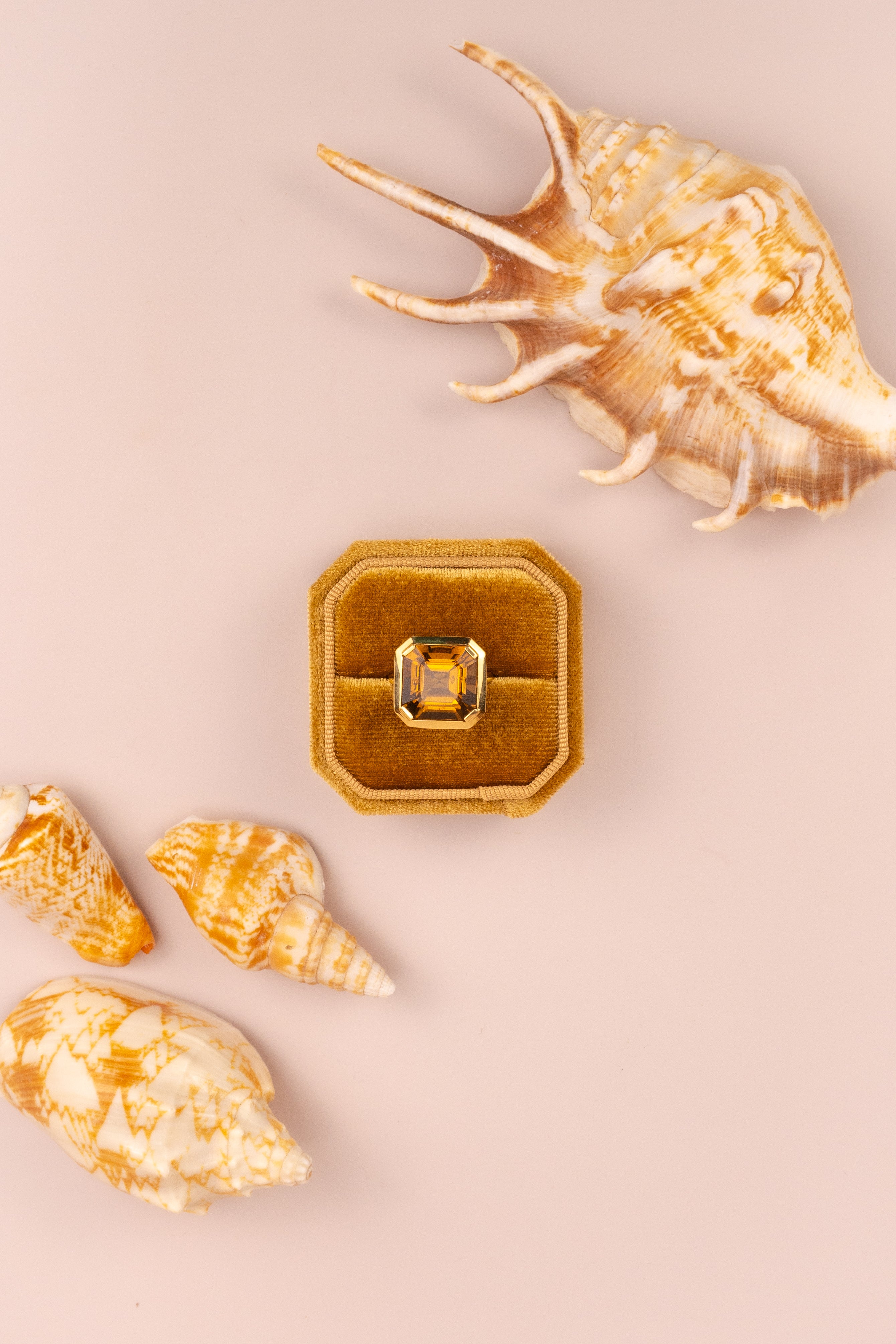 18ct Yellow Gold Asscher Cut Citrine Ring