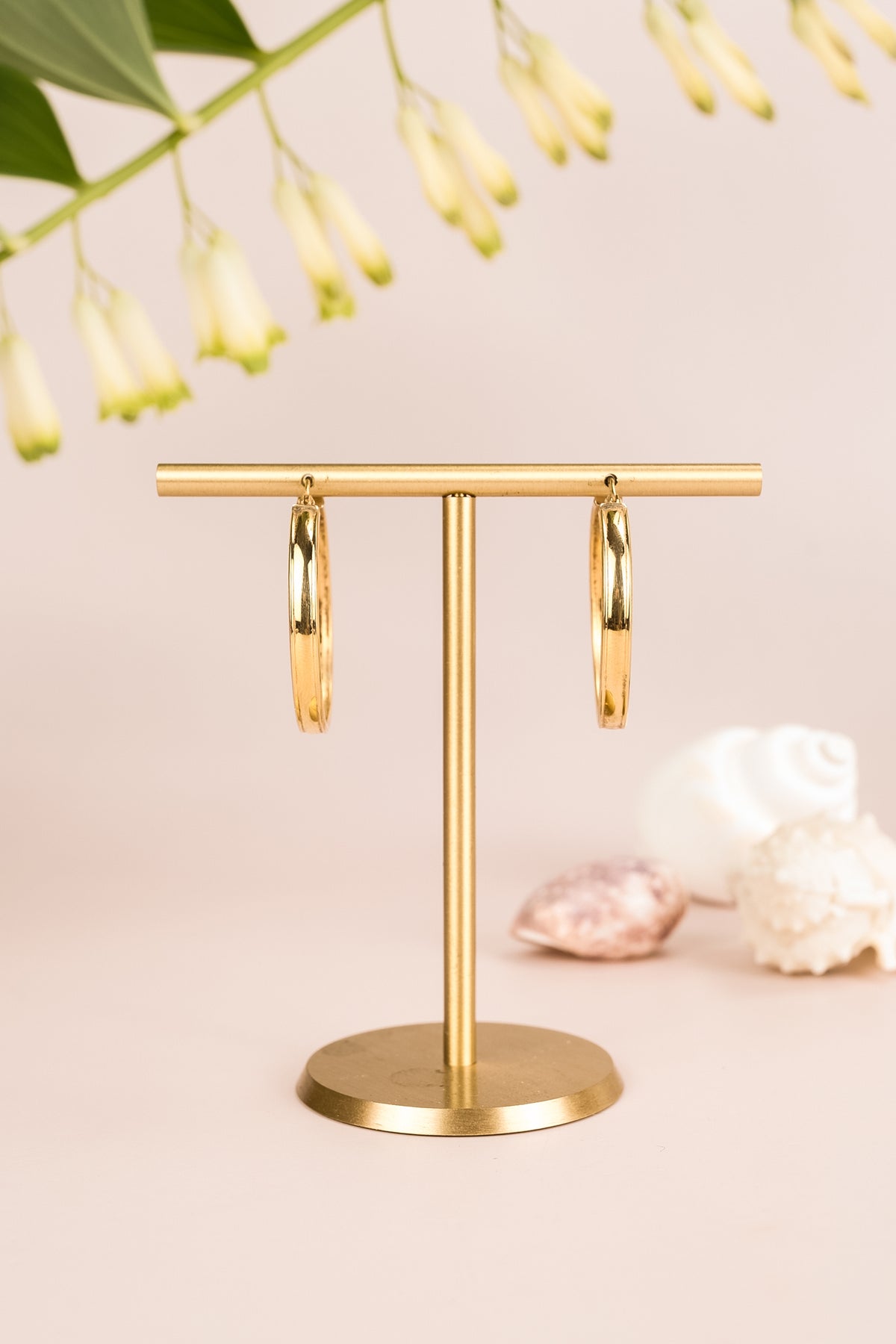 9ct Yellow Gold Square Edged Hoop Earrings