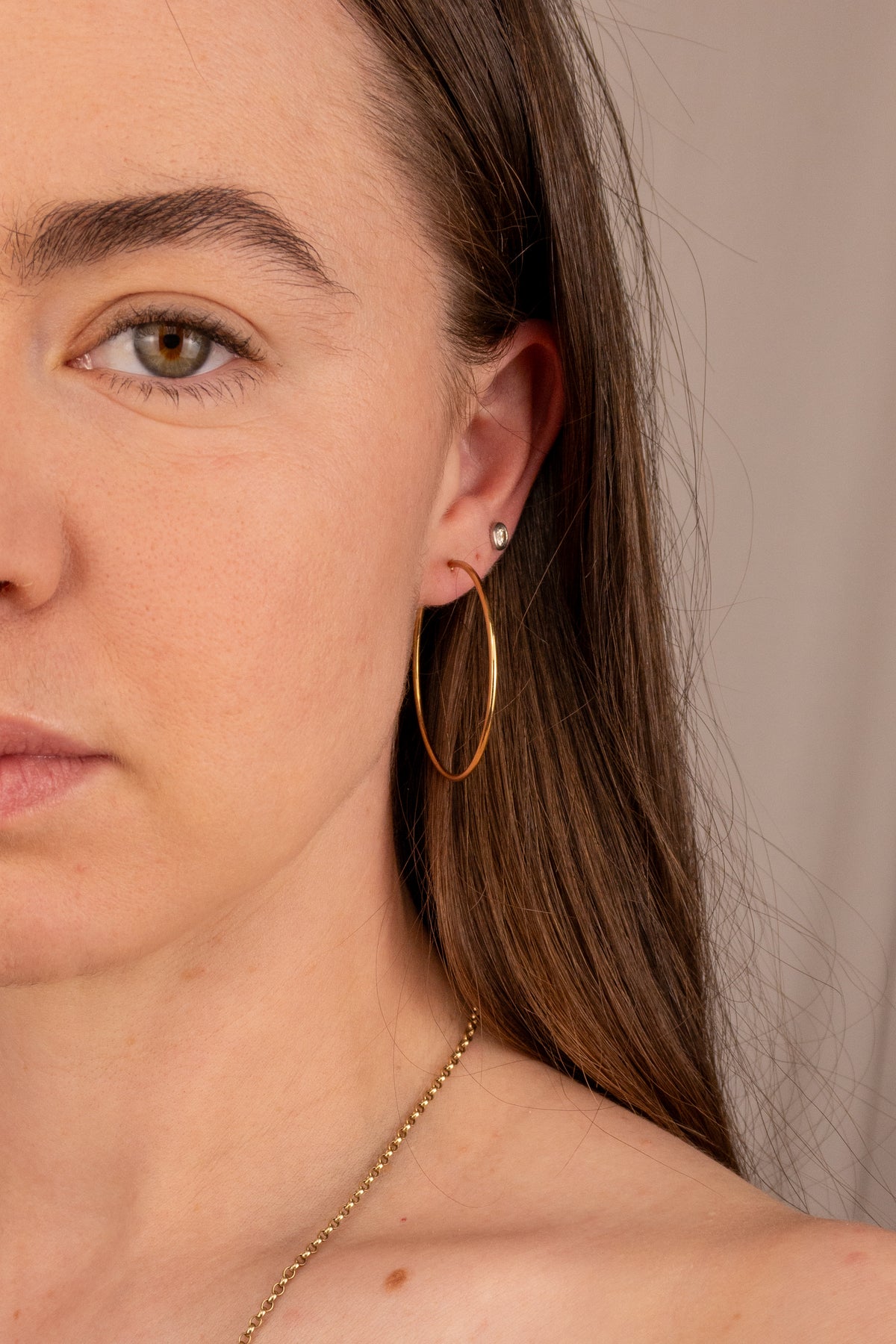 9ct Yellow Gold 42.5mm Hoop Earrings