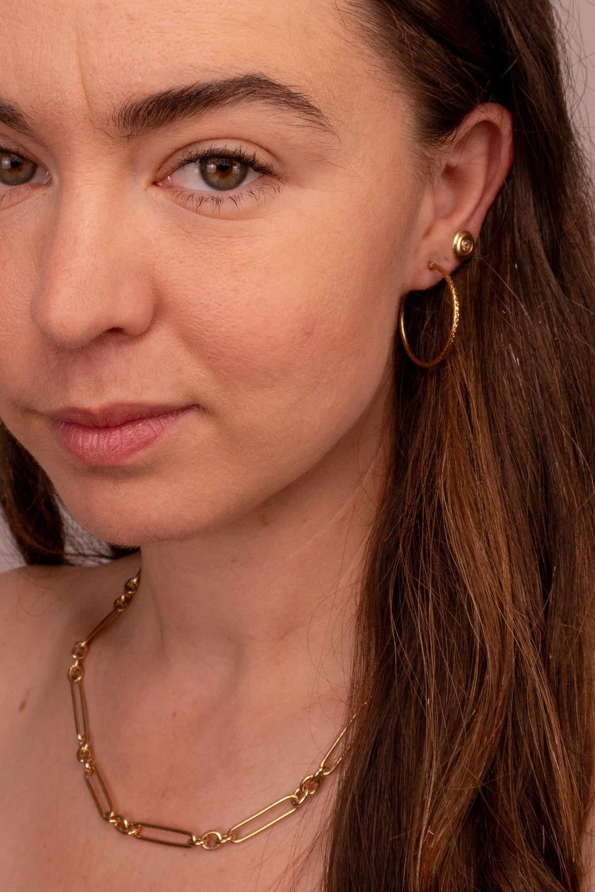 9ct Yellow Gold Textured Thin Hoop Earrings