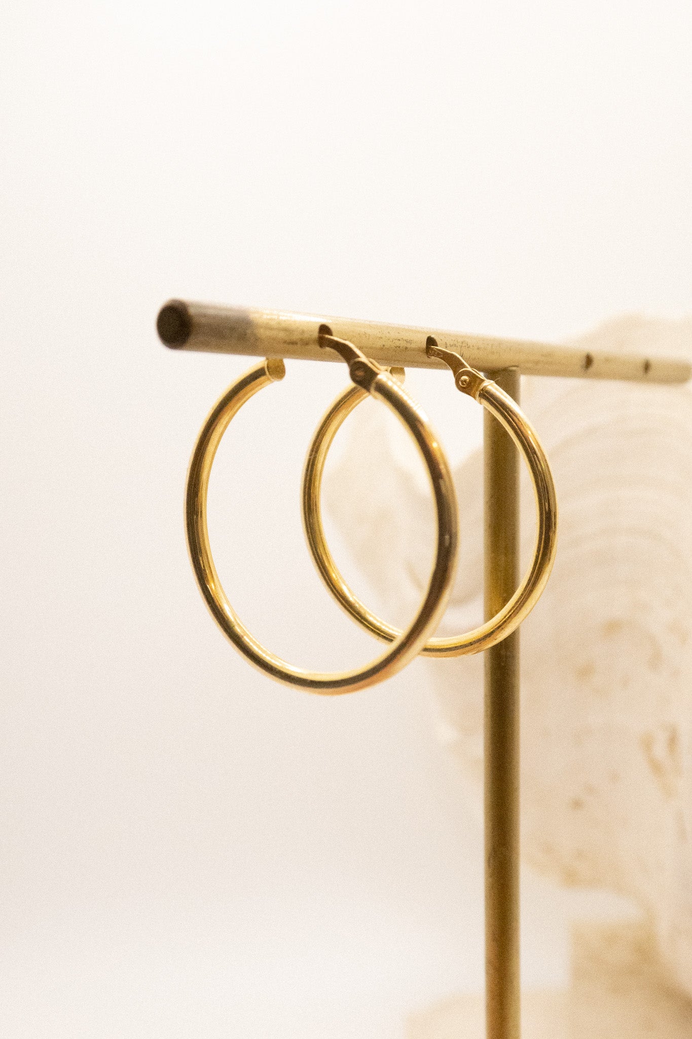 9ct Yellow Gold Large Hoop Earrings