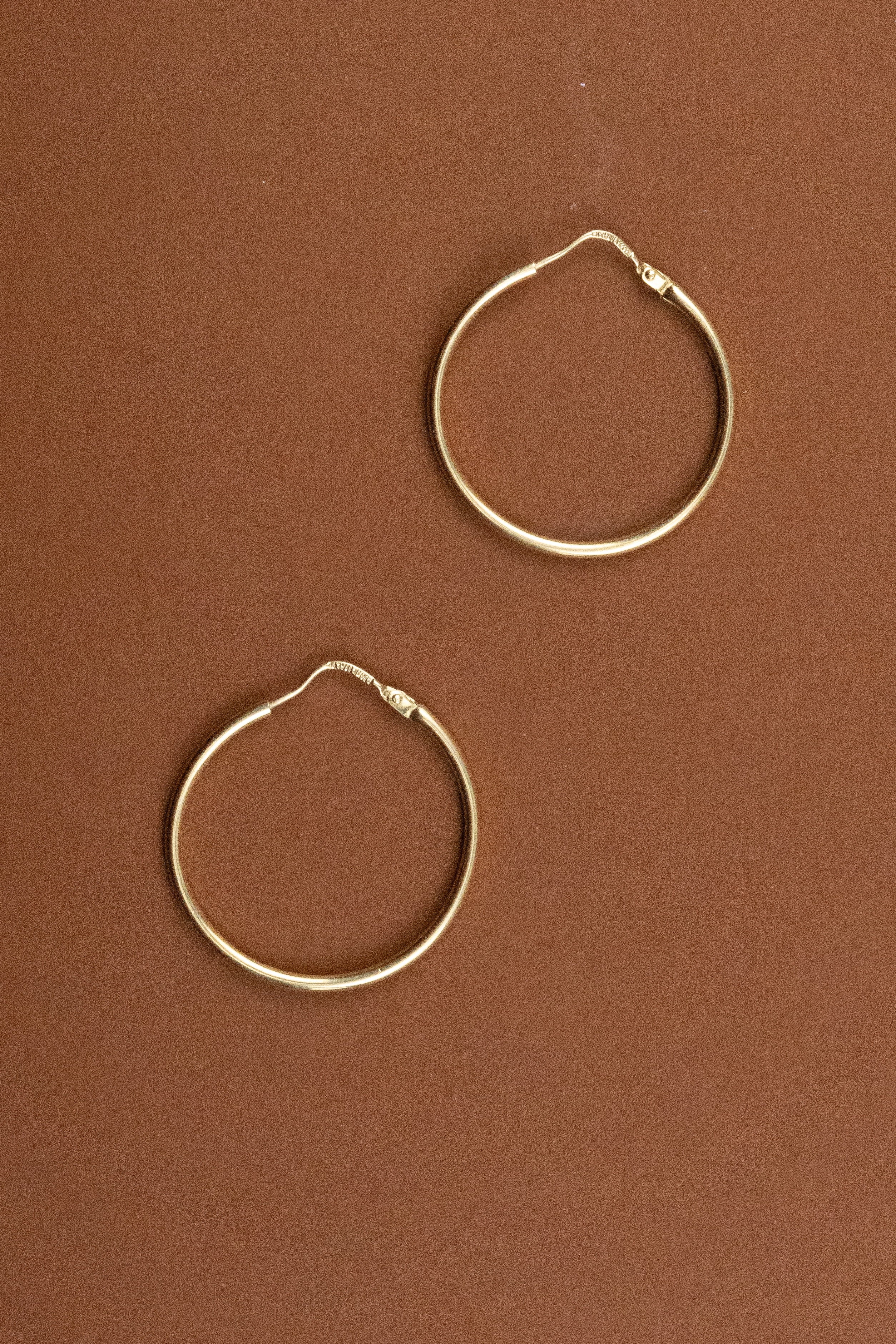 14ct Yellow Gold Large Hoop Earrings