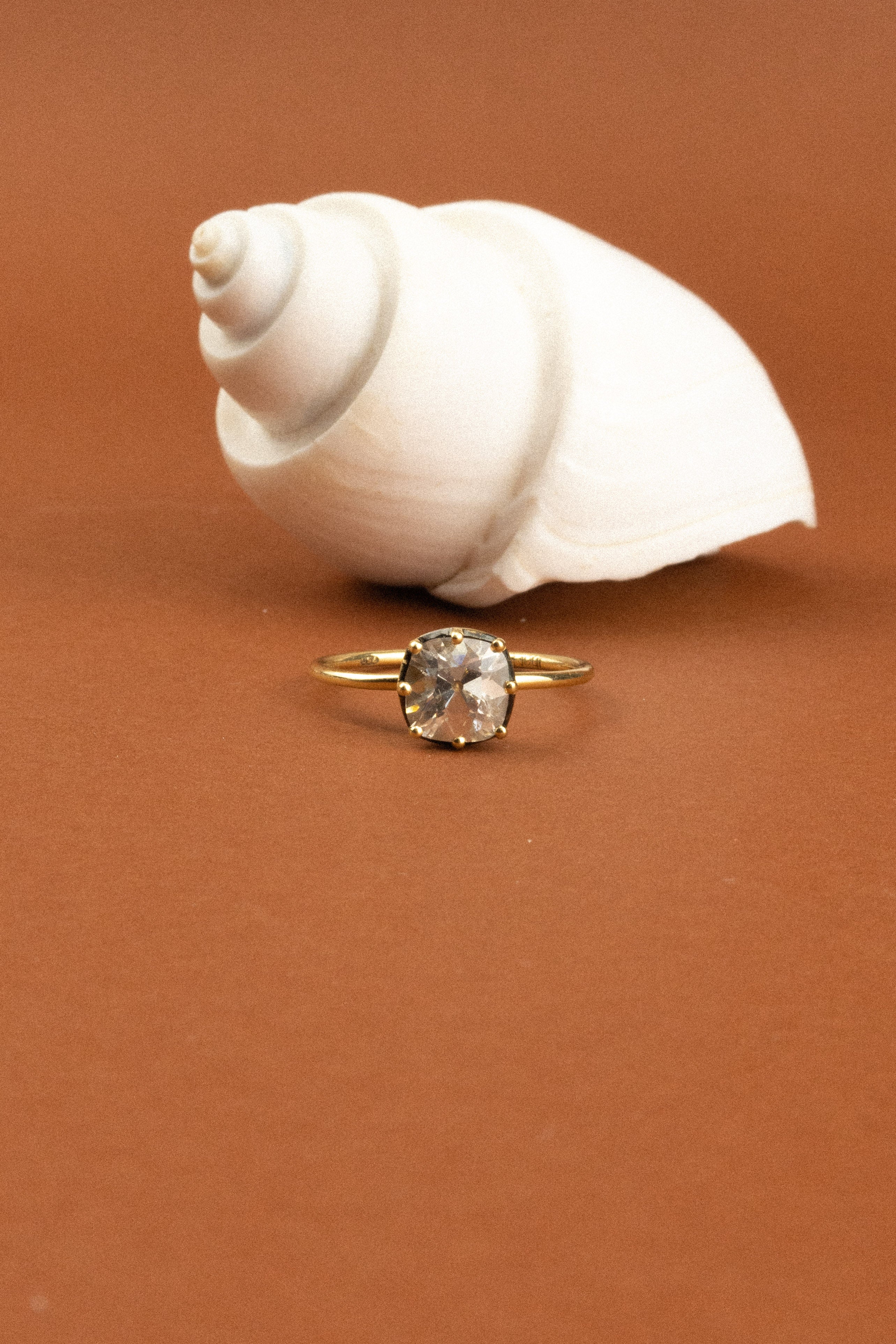 18ct Yellow Gold Cut Down Collet 1.1ct Cushion Cut Diamond Ring