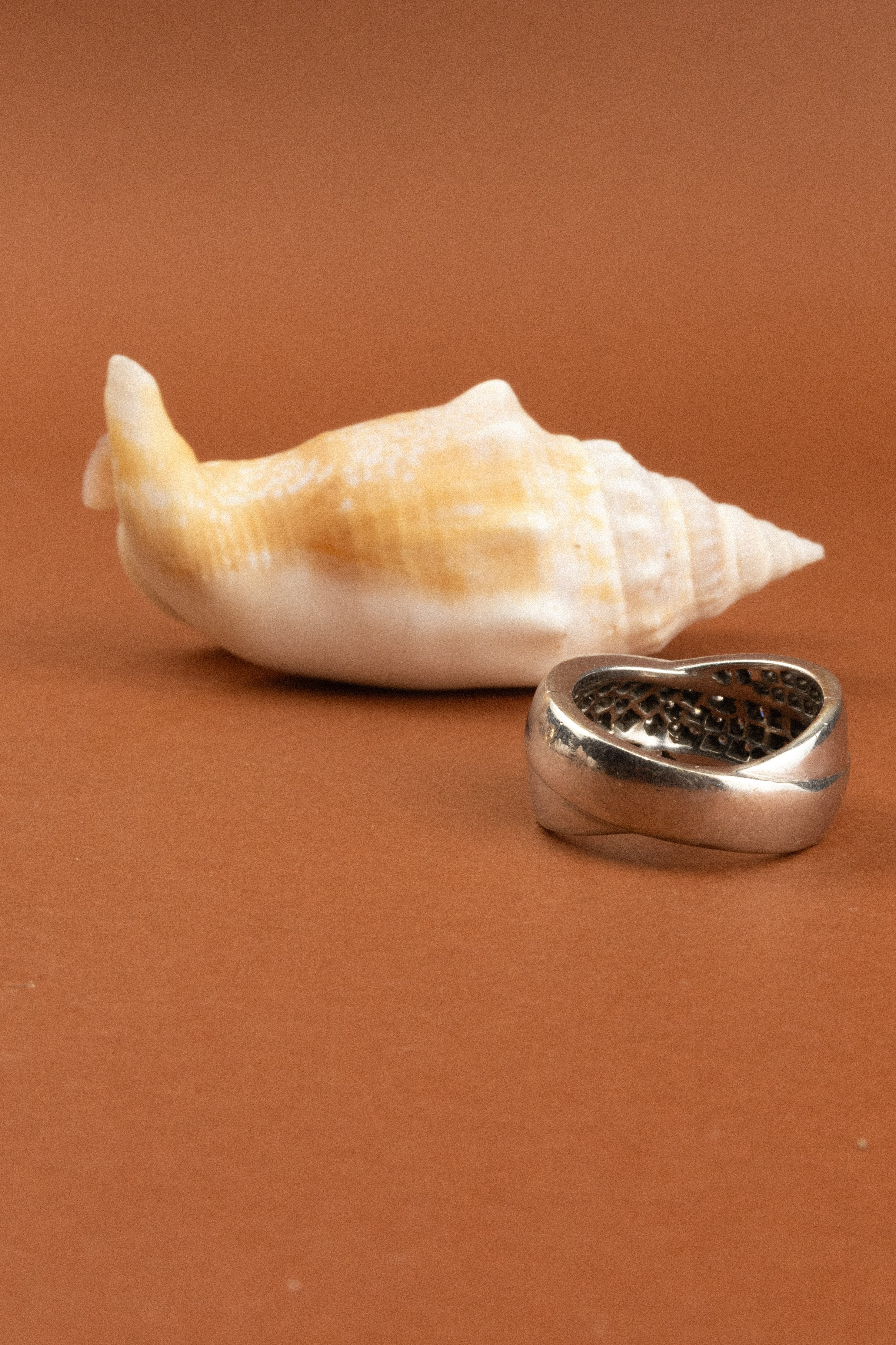 18ct White Gold Diamond Crossover Ring