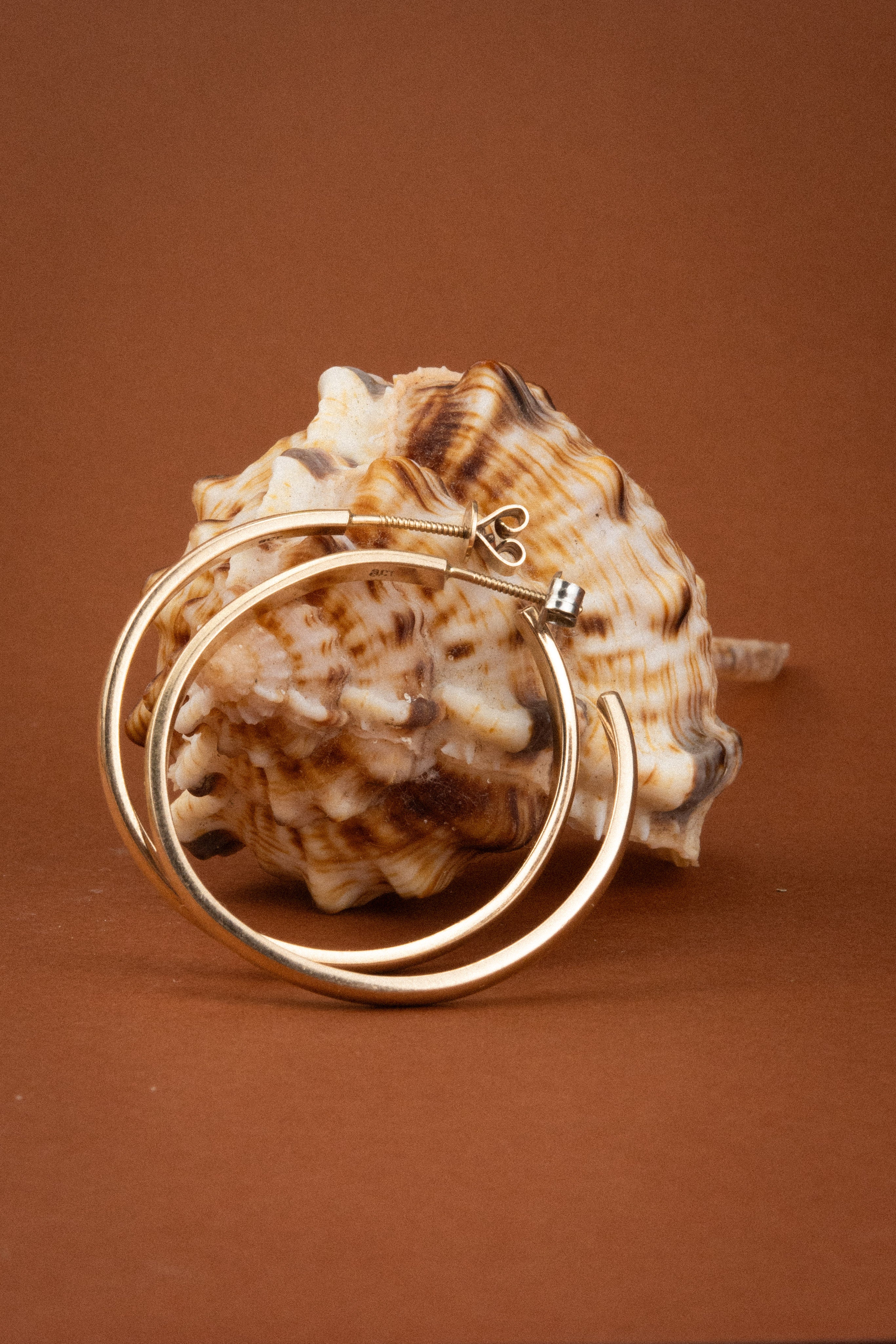 9ct Rosy Yellow Gold Jumbo Hoop Earrings