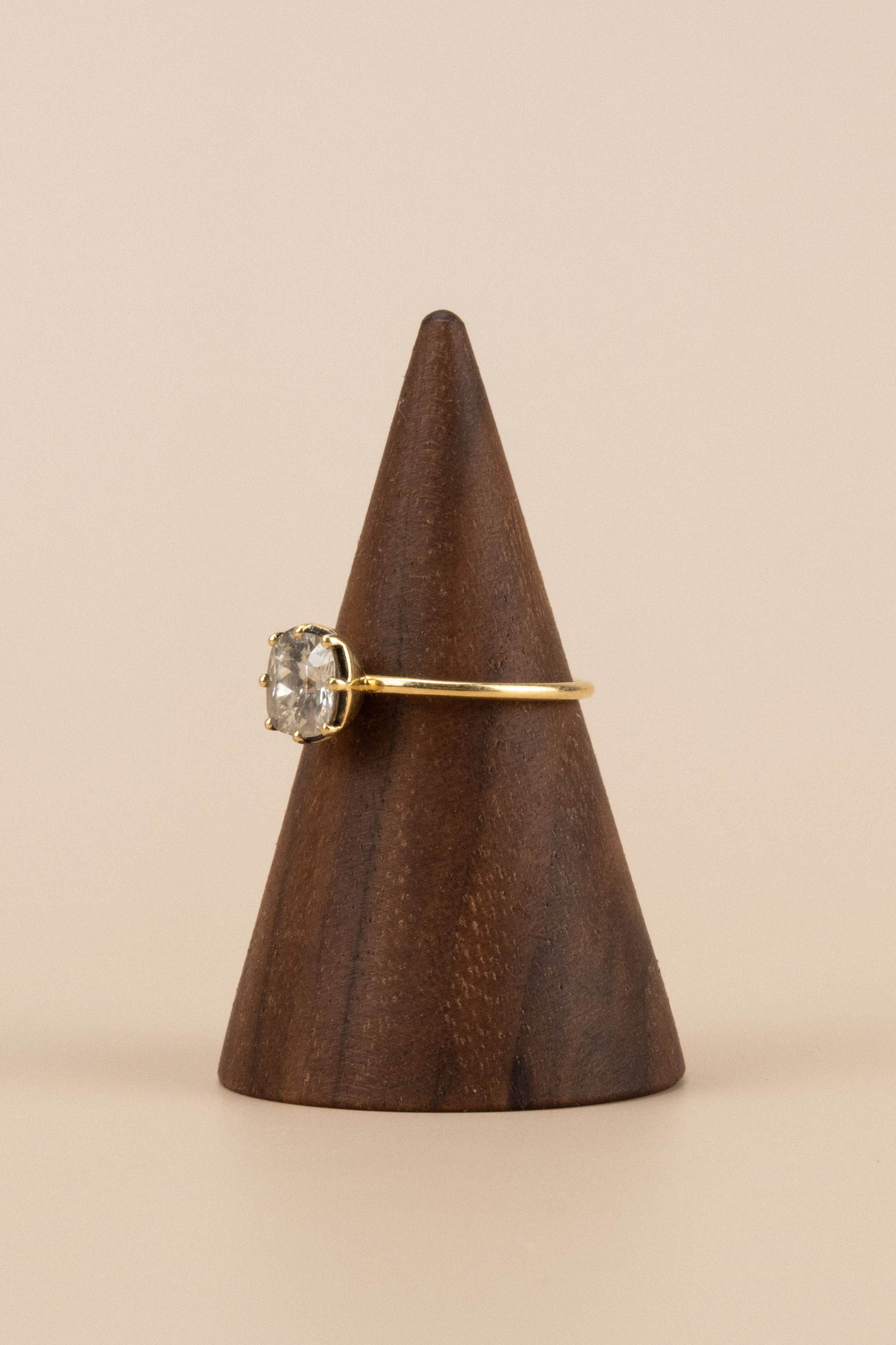 18ct Yellow Gold Cut Down Collet 1.1ct Cushion Cut Diamond Ring