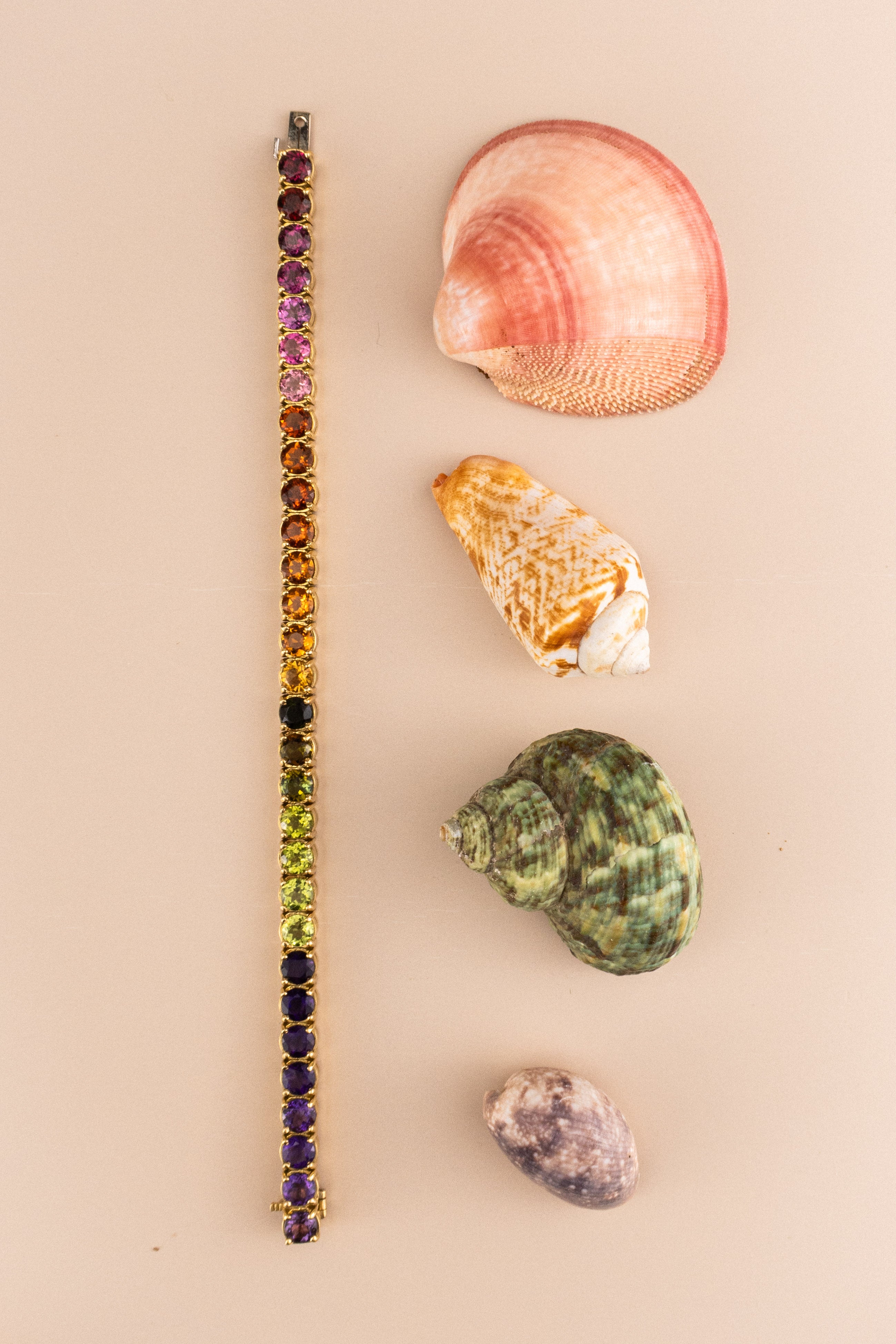 18ct Yellow Gold Rainbow Gemstone Tennis Bracelet