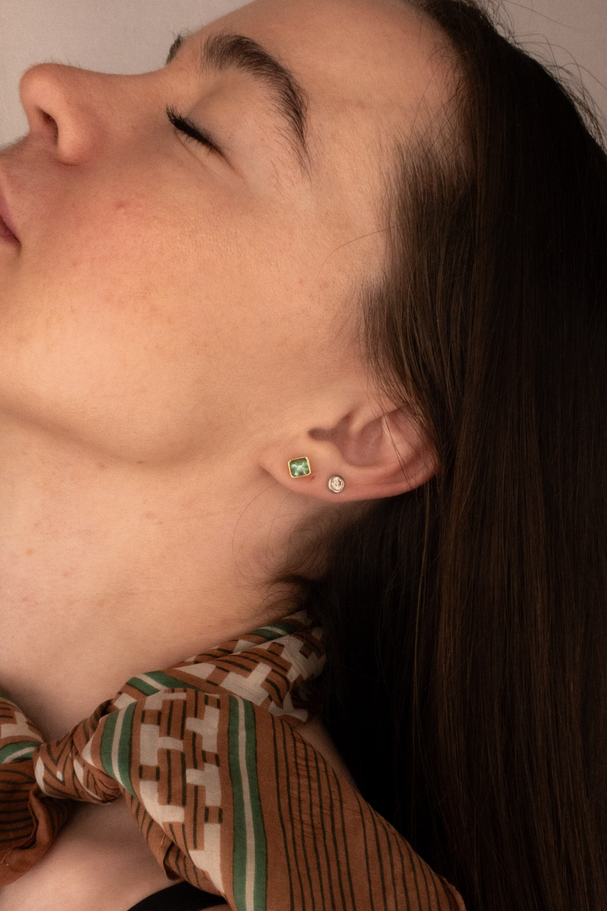 18ct Yellow Gold Emerald Earrings