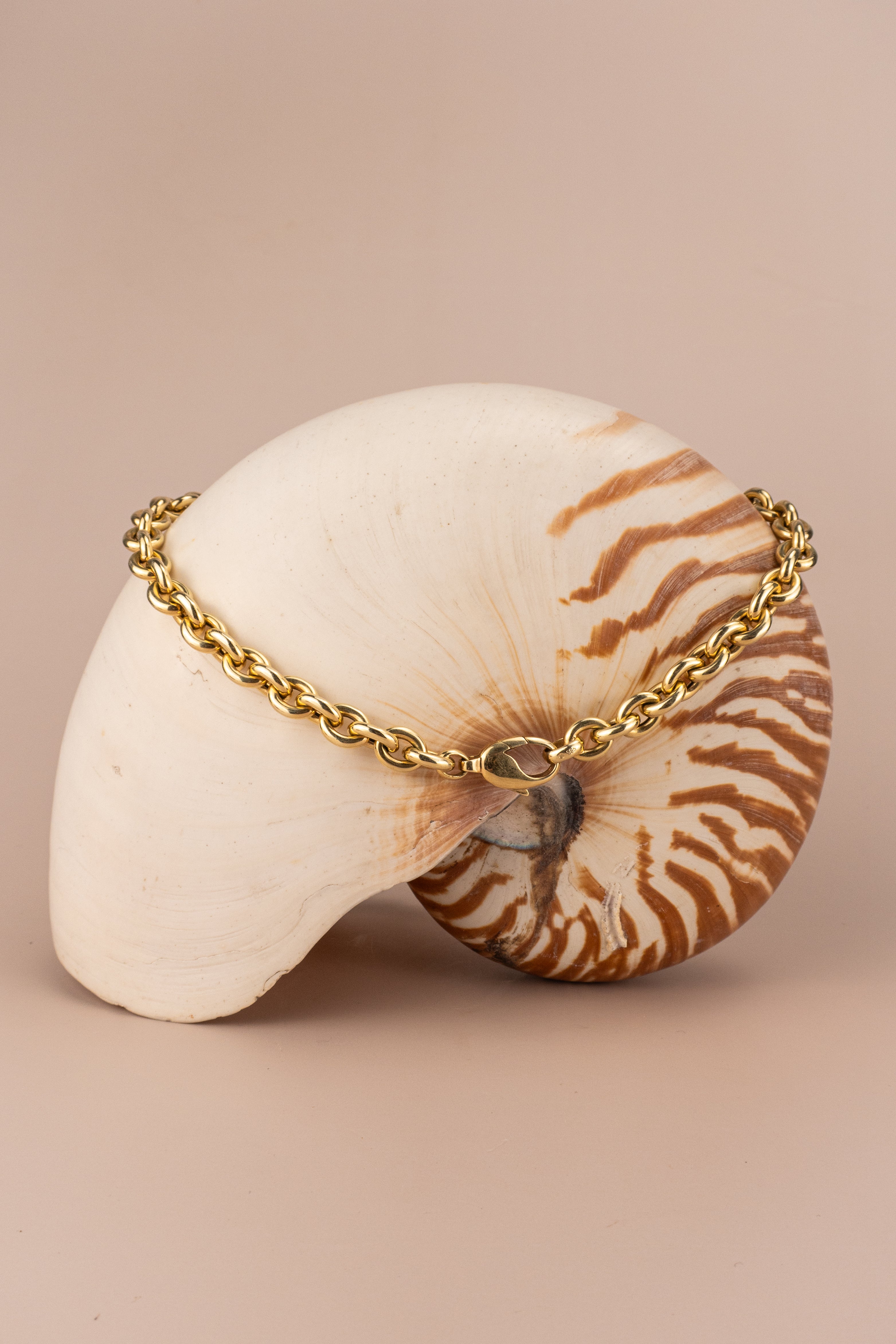 14ct Yellow Gold Puffy Cable Chain Necklace