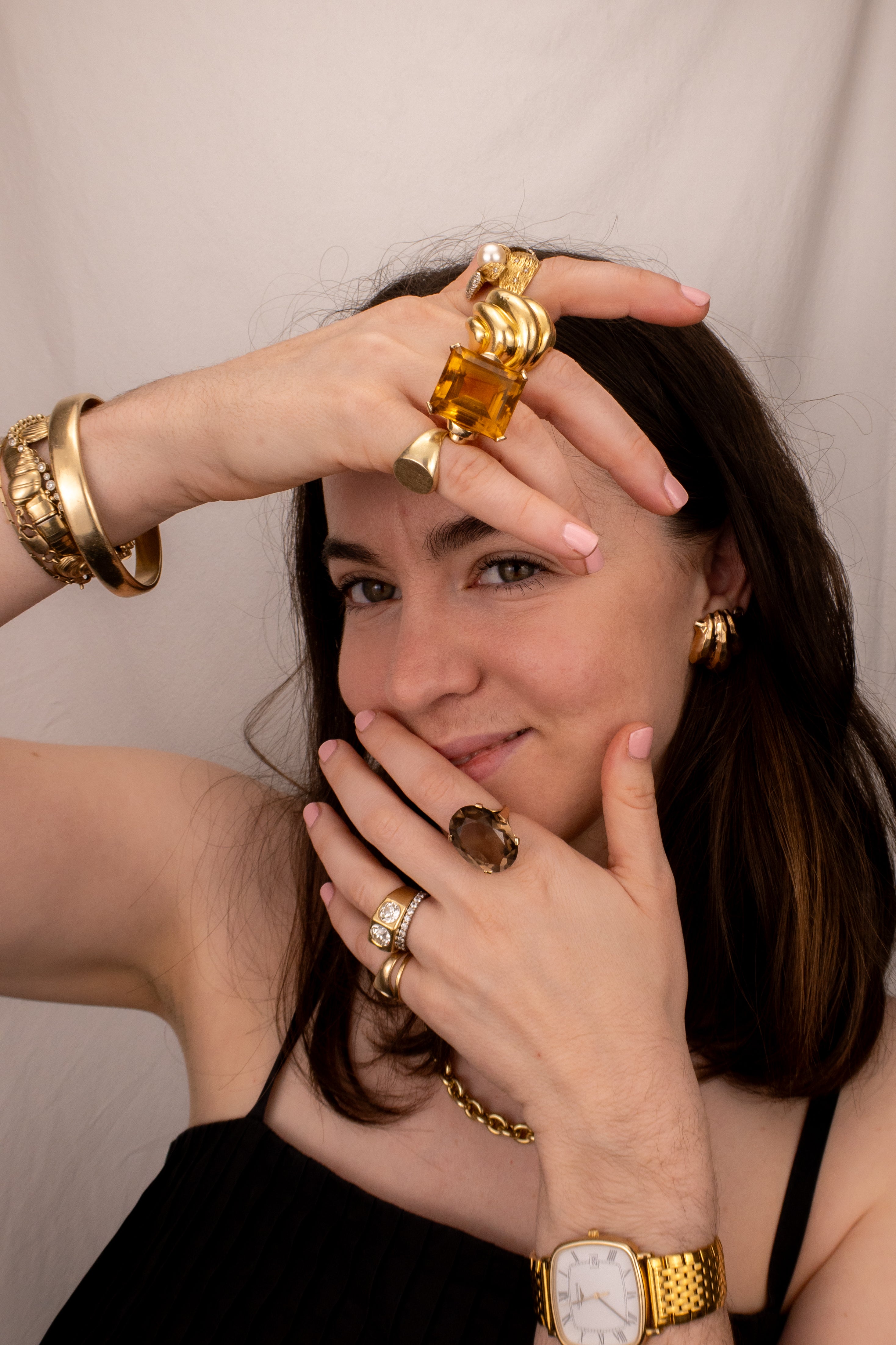 14ct Yellow Gold Smokey Quartz Ring