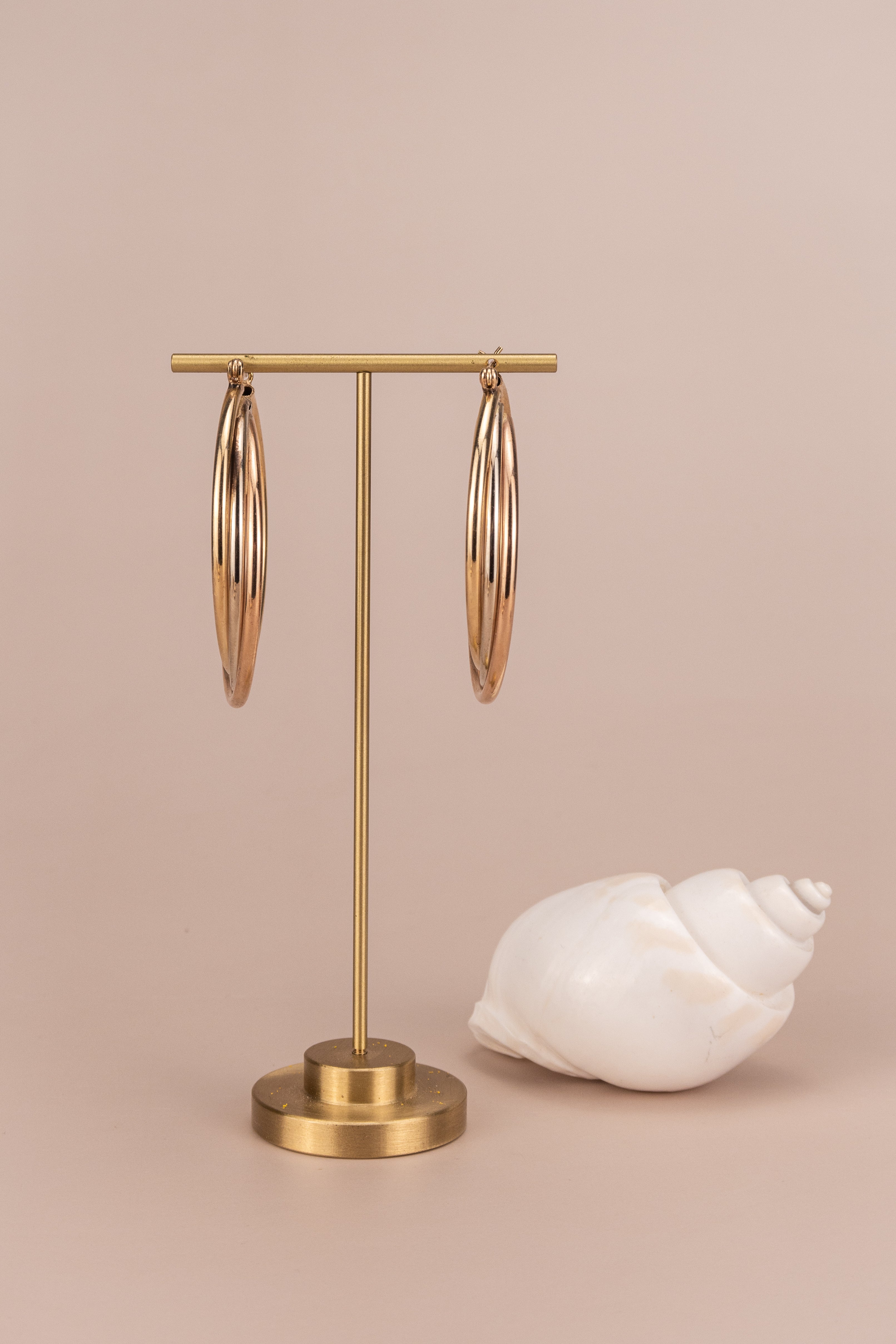 14ct Tri-Gold Twisted Hoops