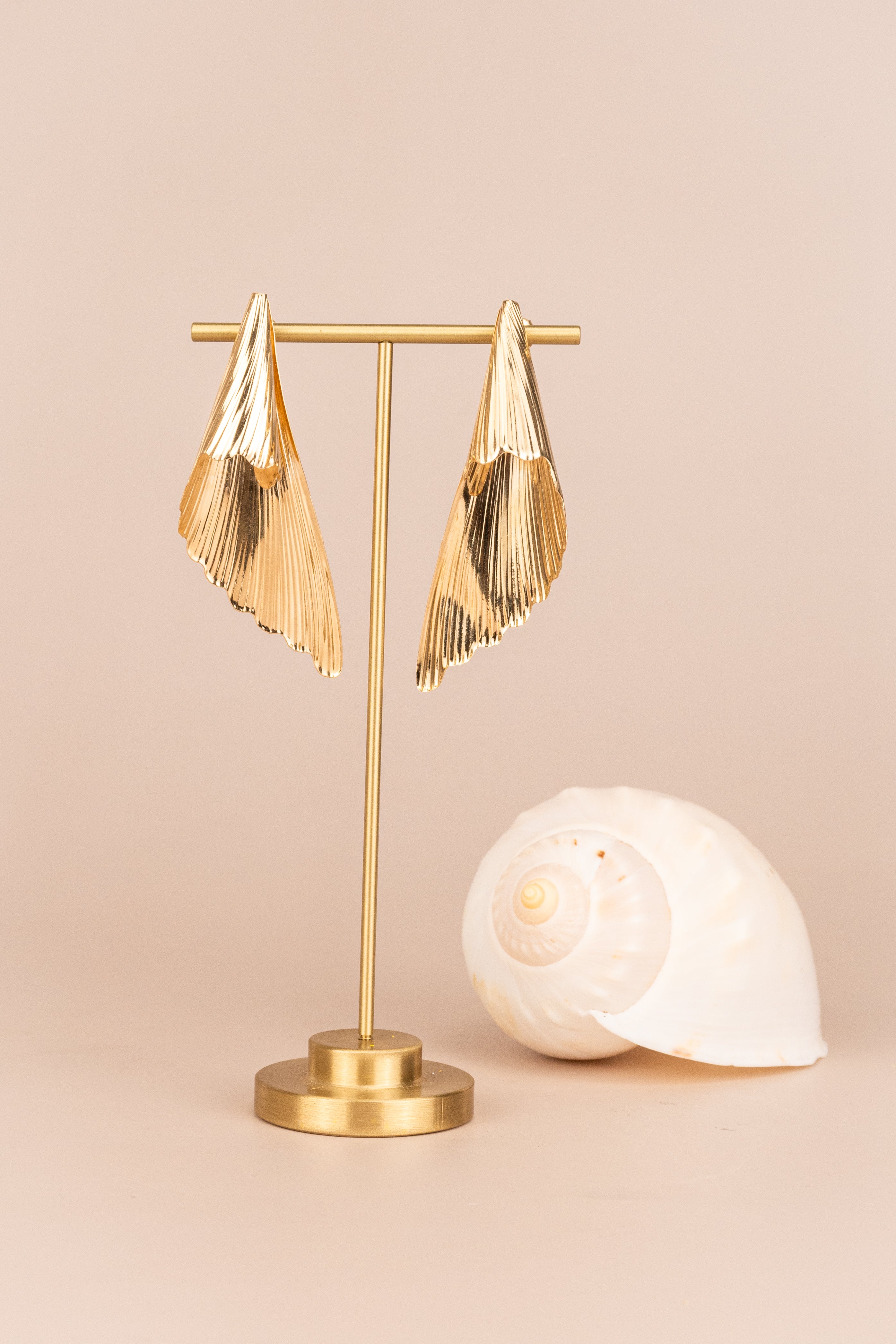 14ct Yellow Gold Scalloped Edge Earrings