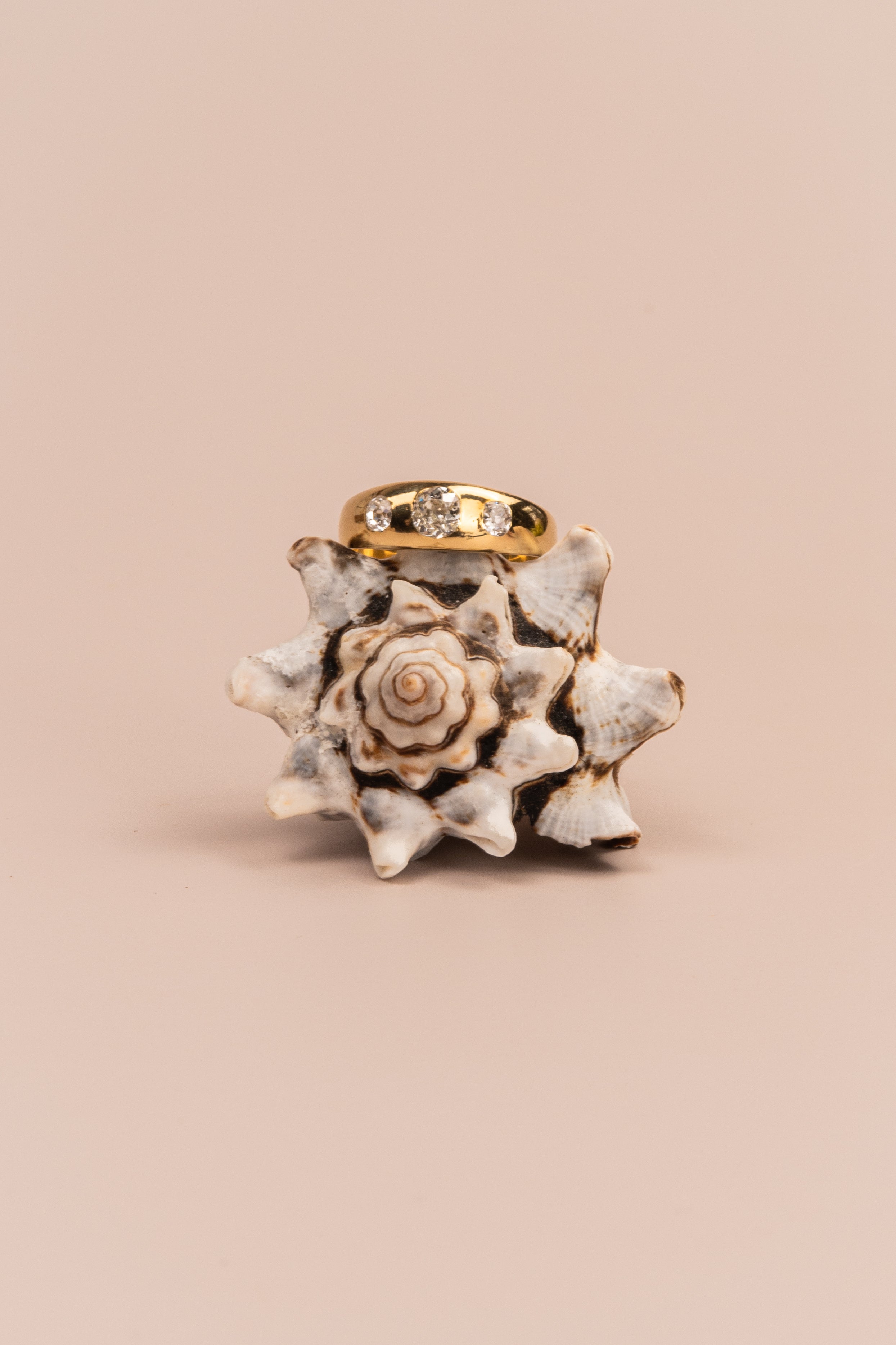 18ct Yellow Gold Old Mine Flush Set Diamond Ring