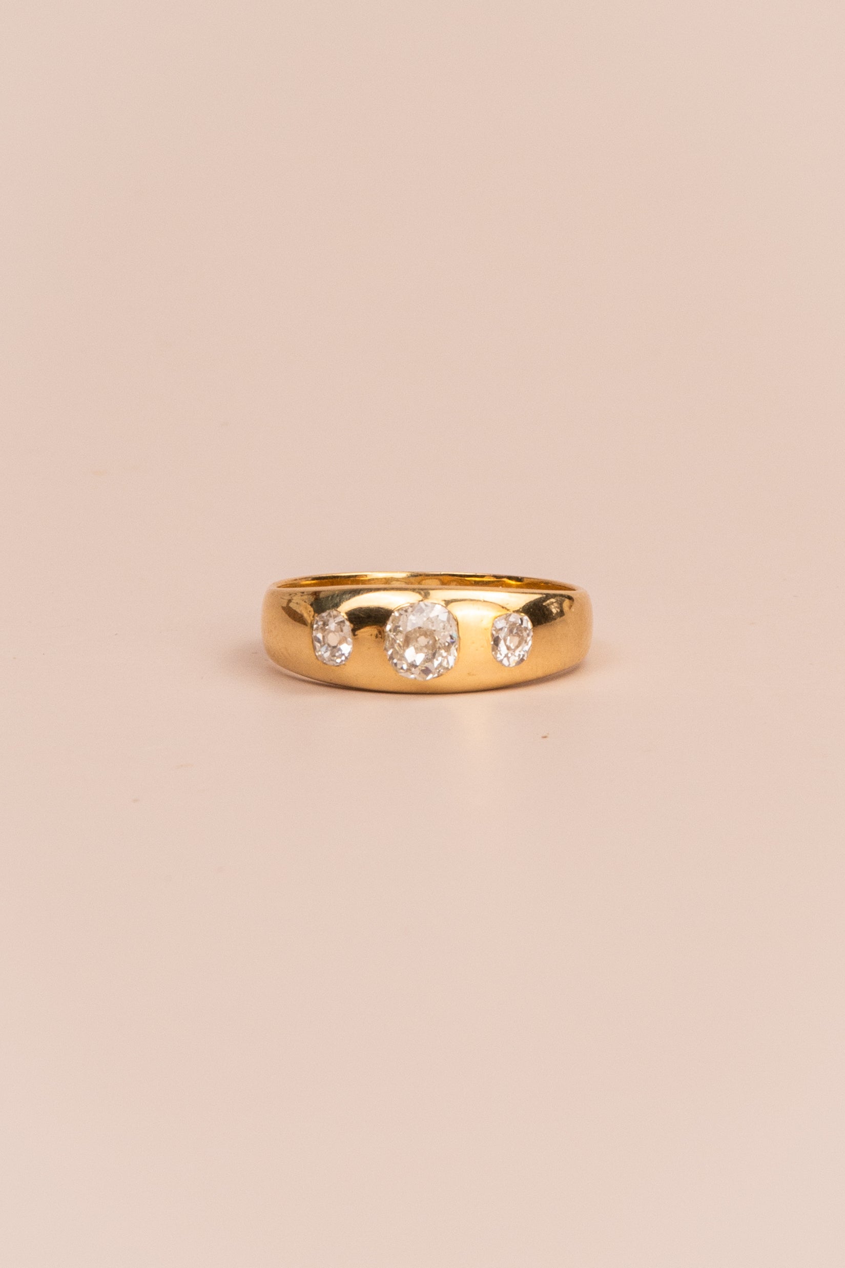 18ct Yellow Gold Old Mine Flush Set Diamond Ring