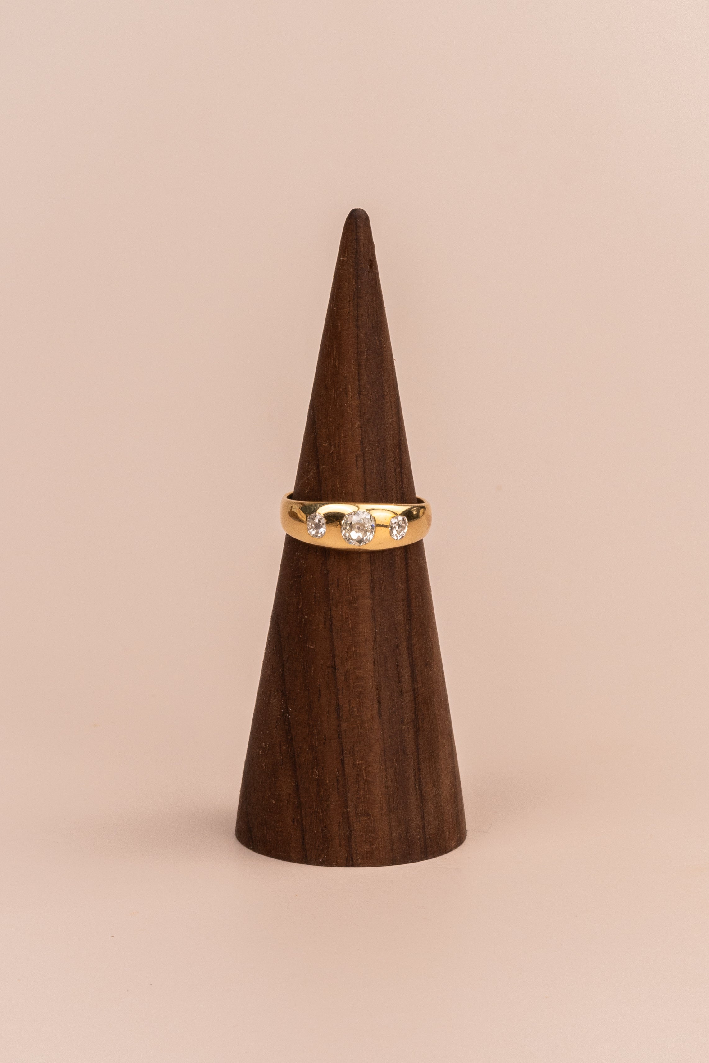 18ct Yellow Gold Old Mine Flush Set Diamond Ring