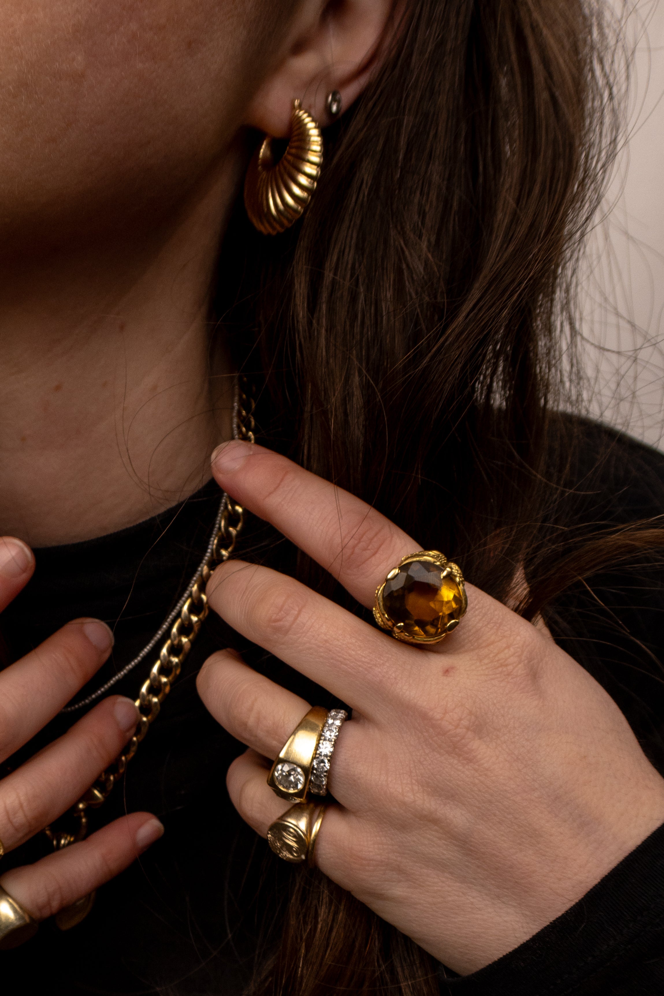 18ct Yellow Gold 1960's Citrine Ring